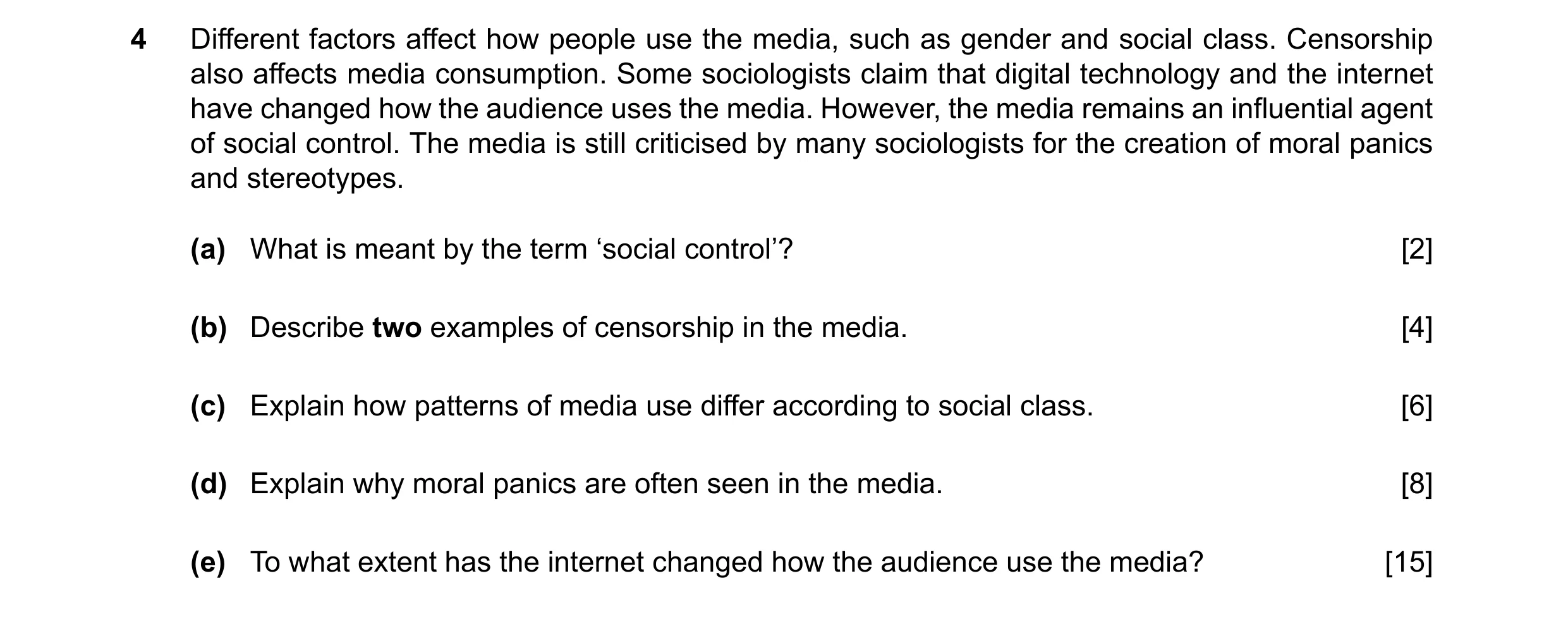 Question 81: Different factors affect how people use the media, such as gender and social class. Censorship also affects media consumption. Some sociolo…