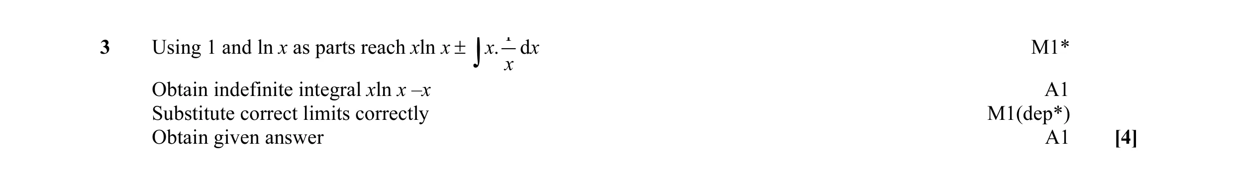 Mark scheme for question 6