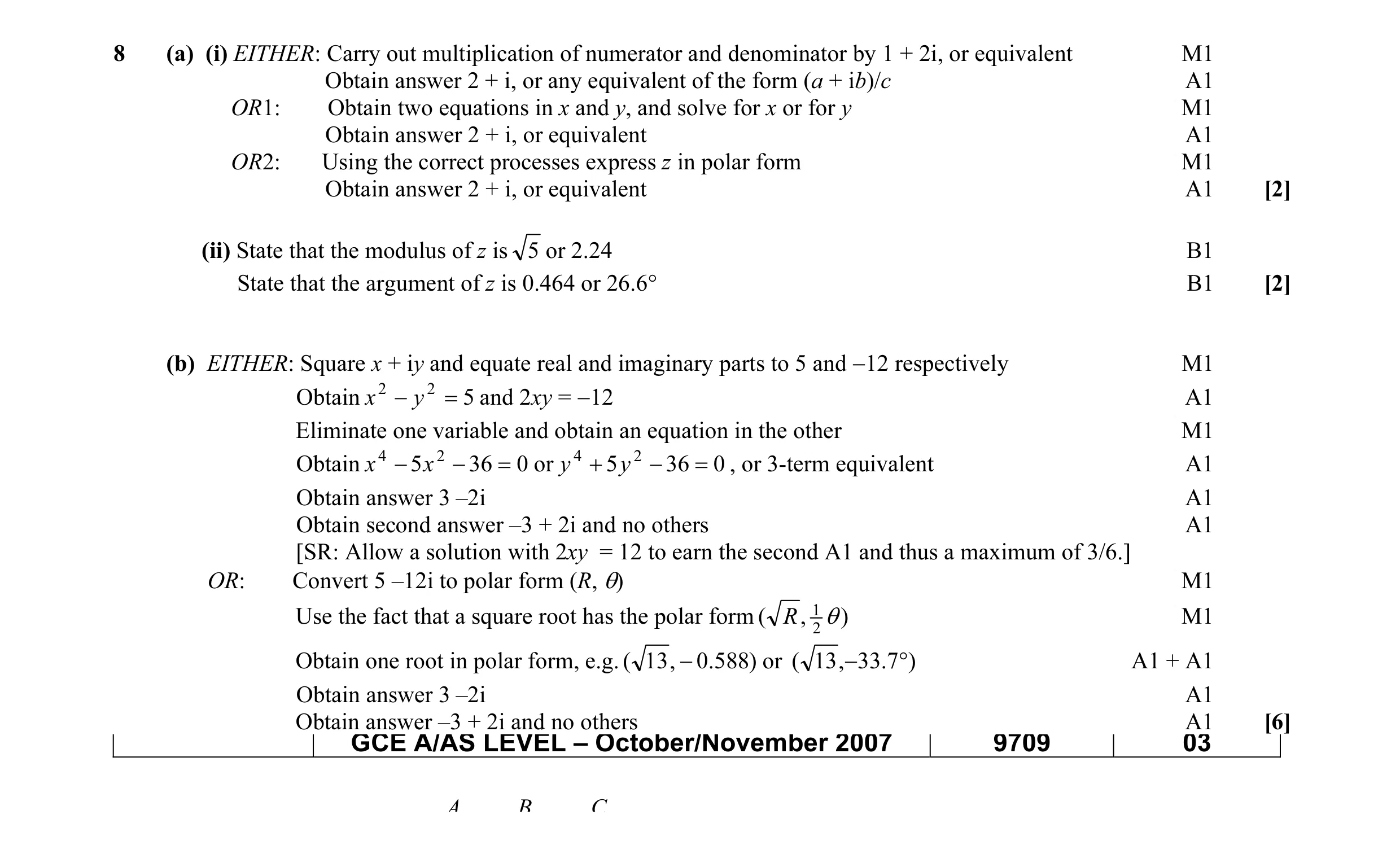 Mark scheme for question 4