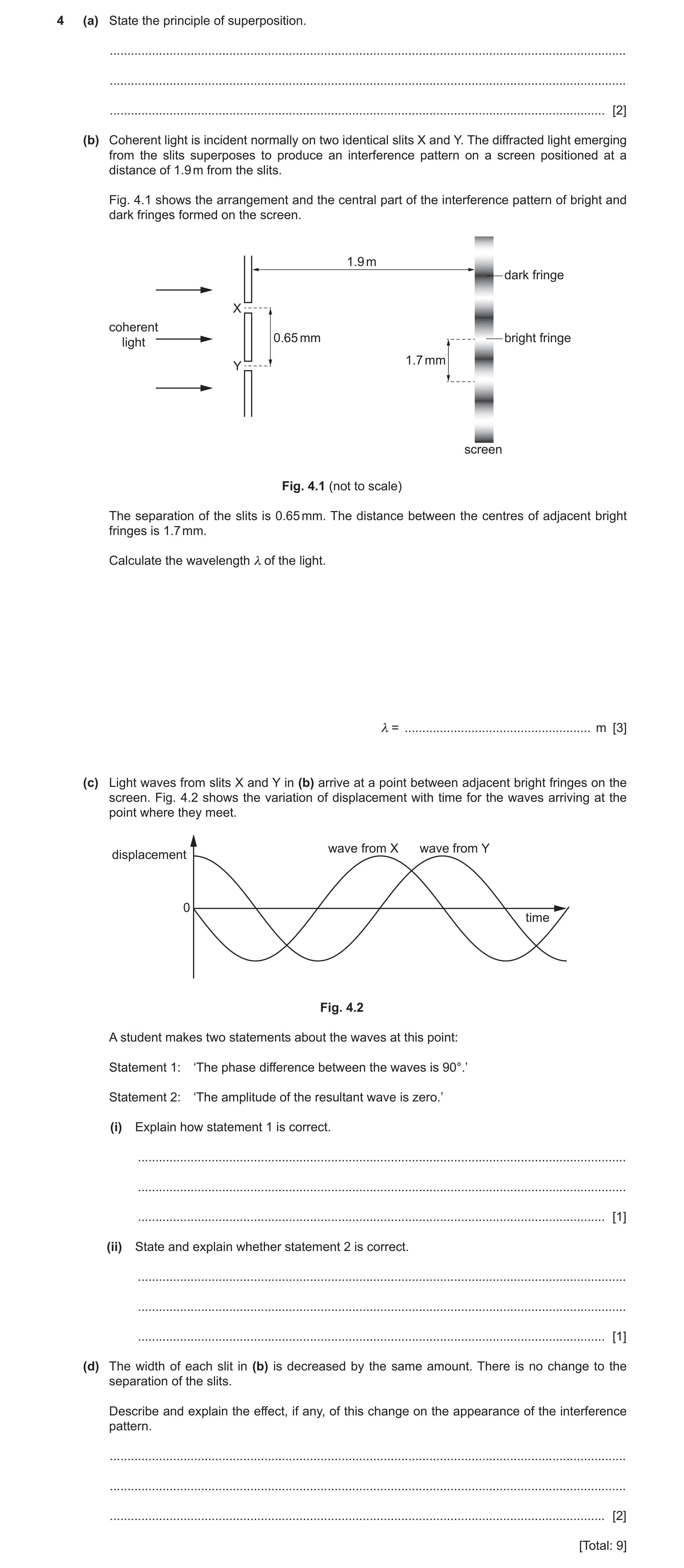 Question 14: (a) State the principle of superposition. .................................................................................................…