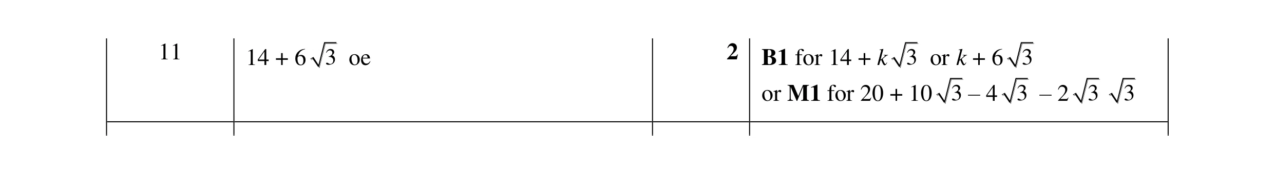 Mark scheme for question 29