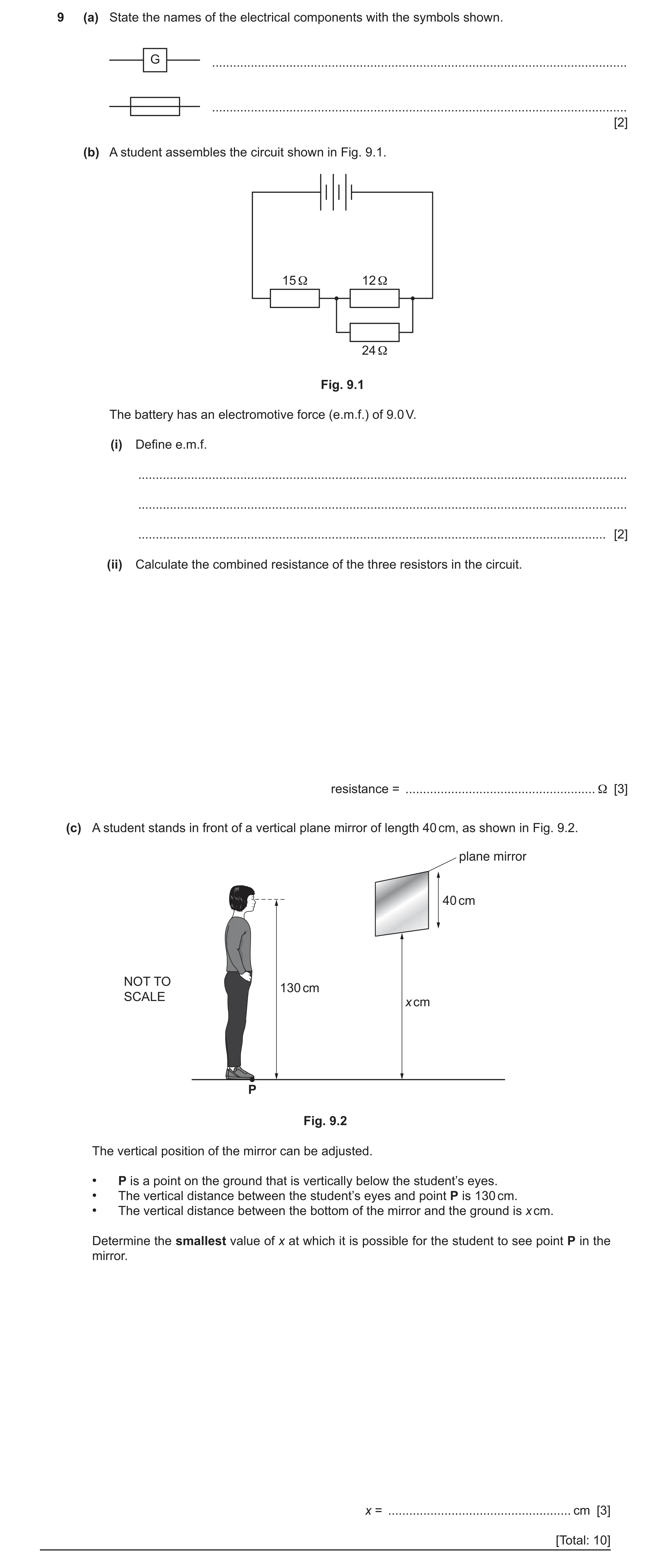 Question 32: (a) State the names of the electrical components with the symbols shown. G ................................................................…
