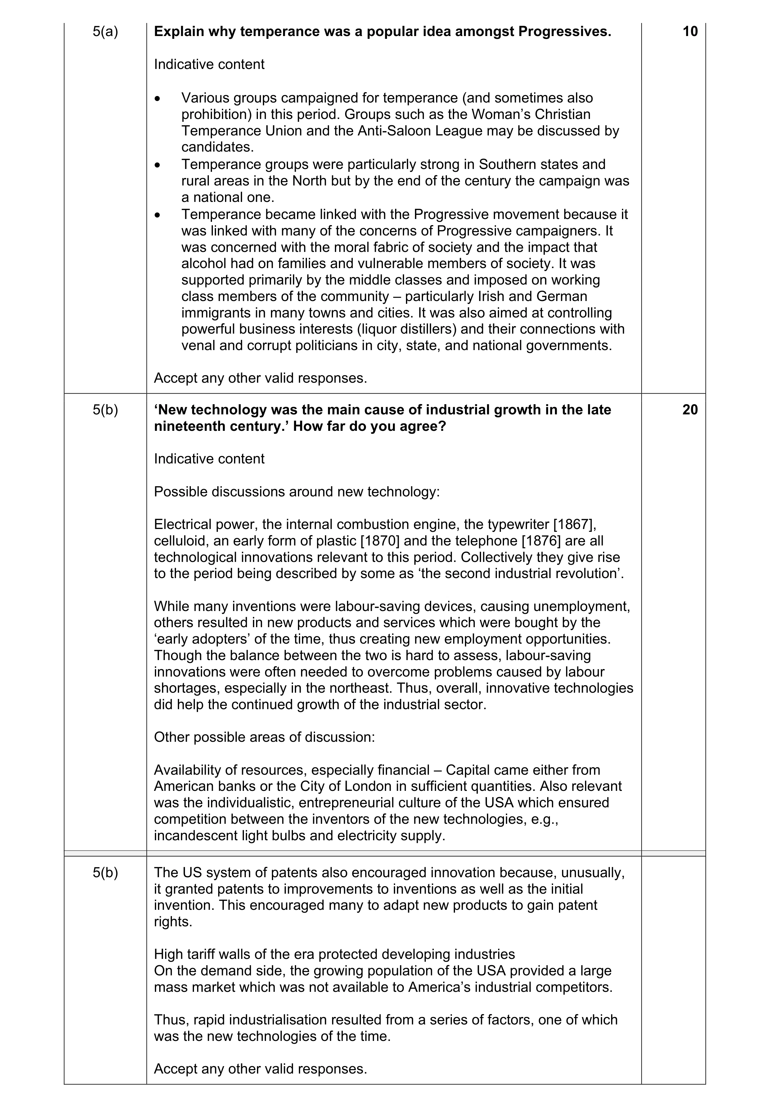 Mark scheme for question 13