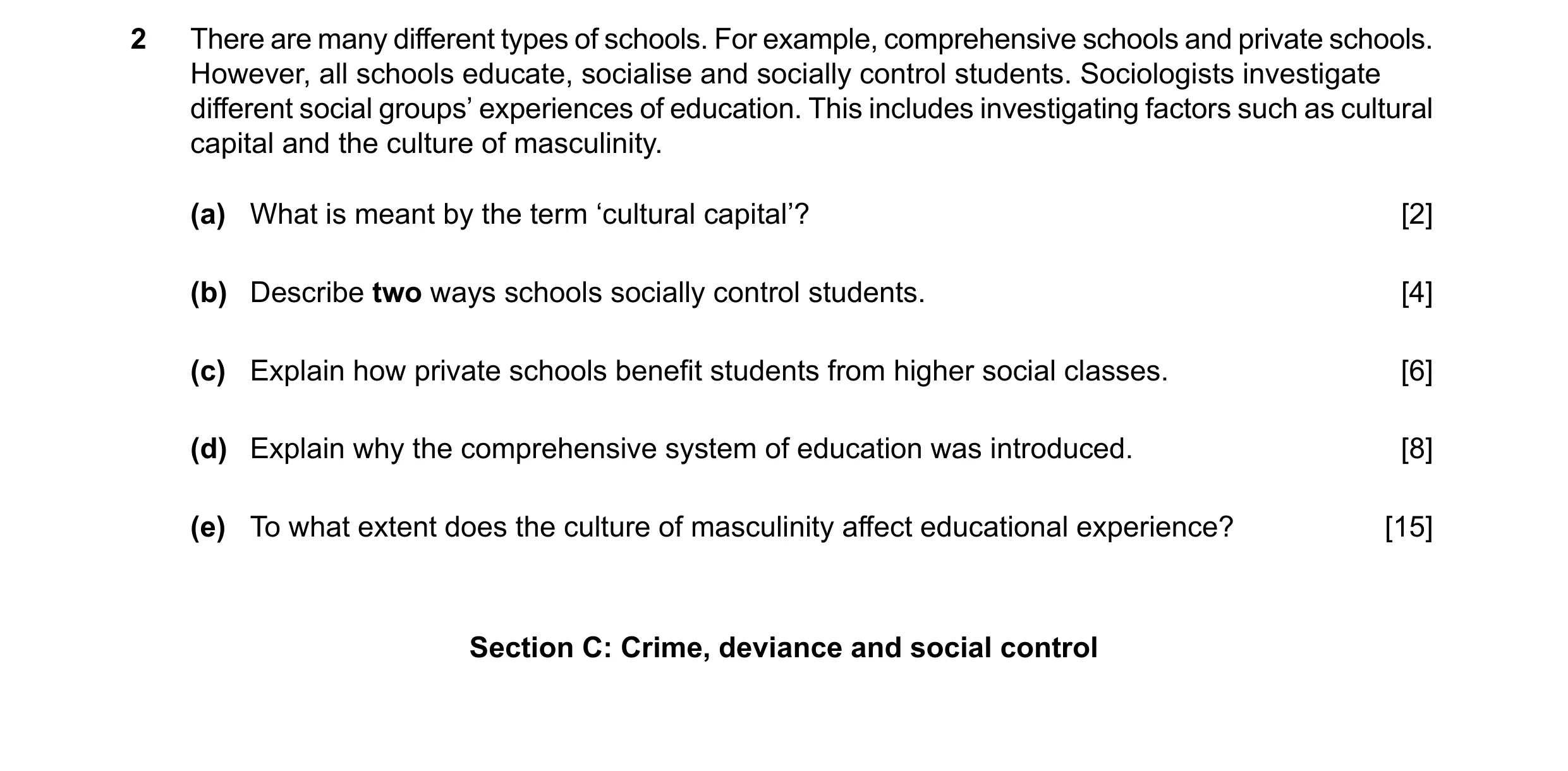 Question 85: There are many different types of schools. For example, comprehensive schools and private schools. However, all schools educate, socialise …