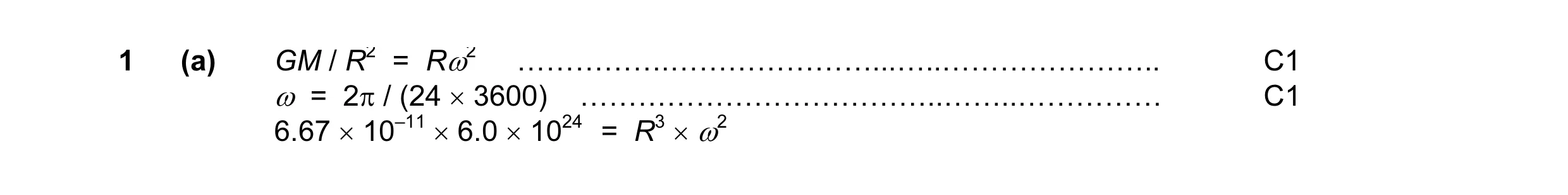 Mark scheme for question 1