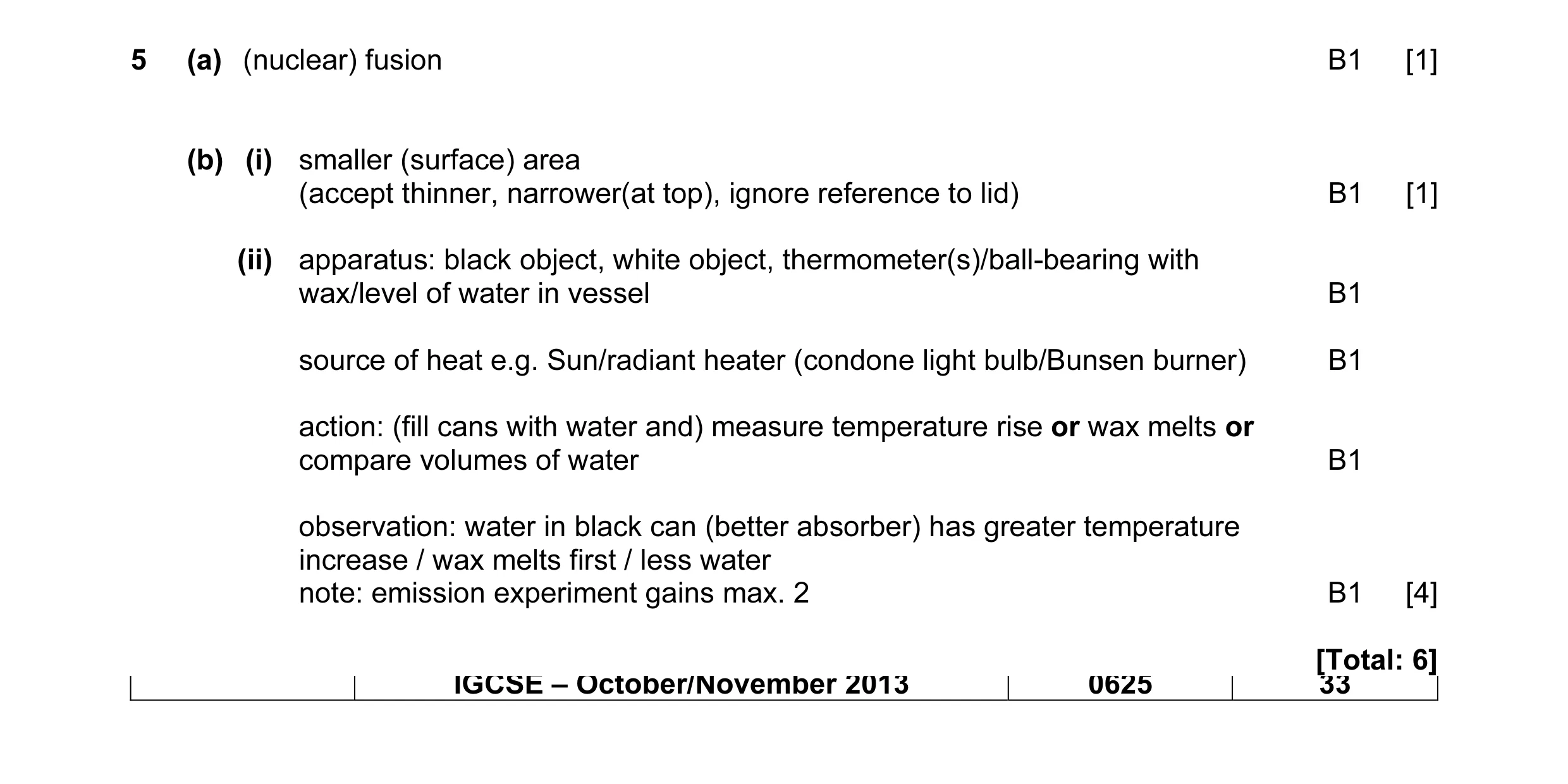 Mark scheme for question 40