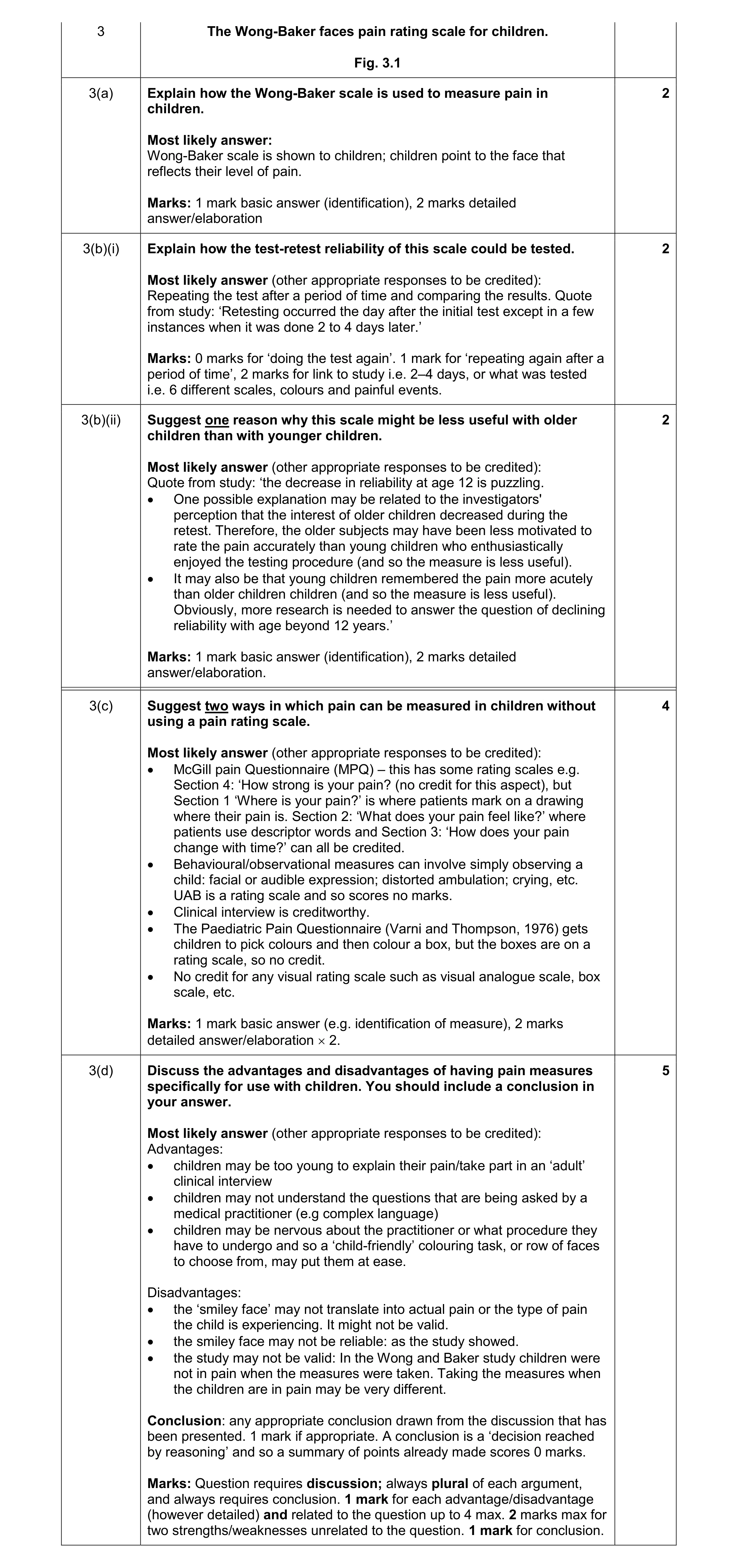 Mark scheme for question 23