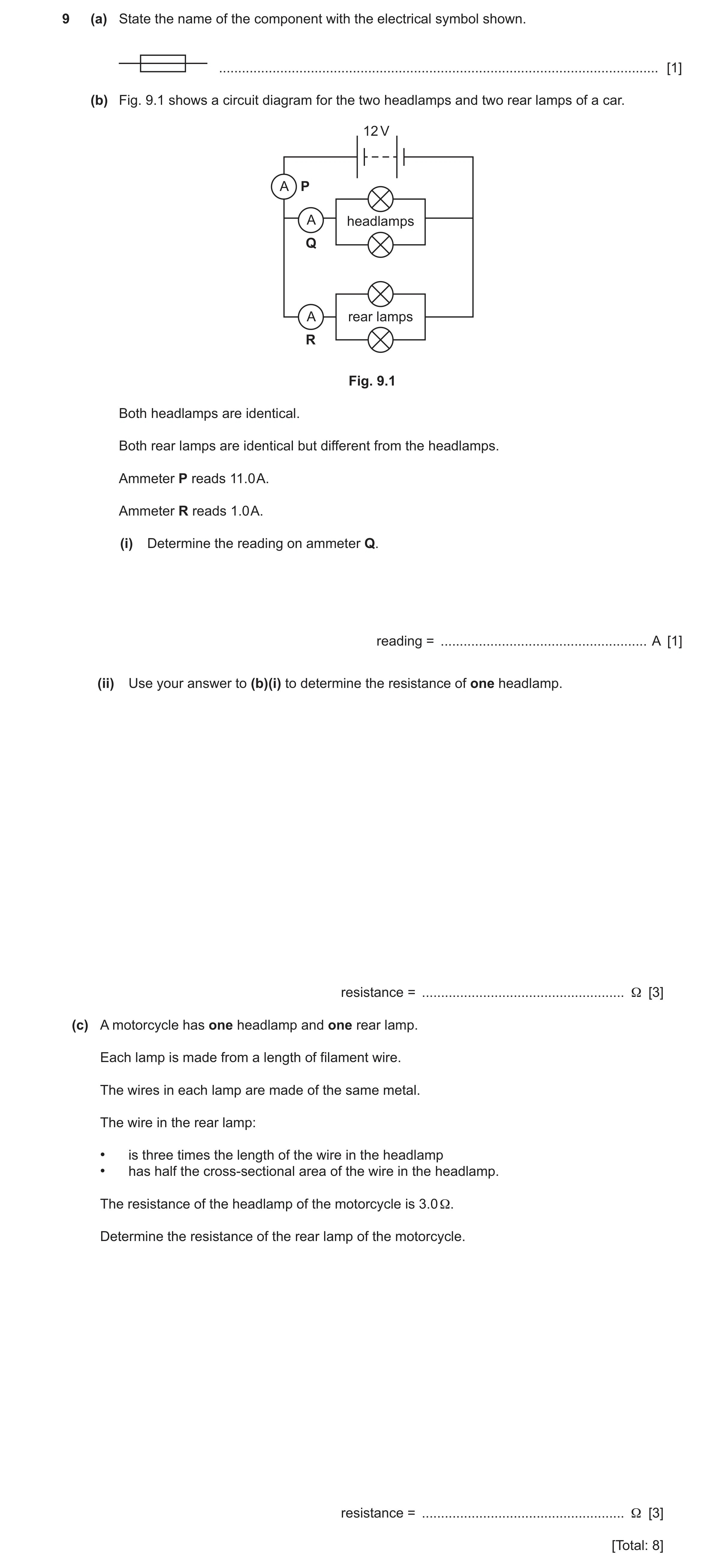 Question 29: (a) State the name of the component with the electrical symbol shown. .....................................................................…