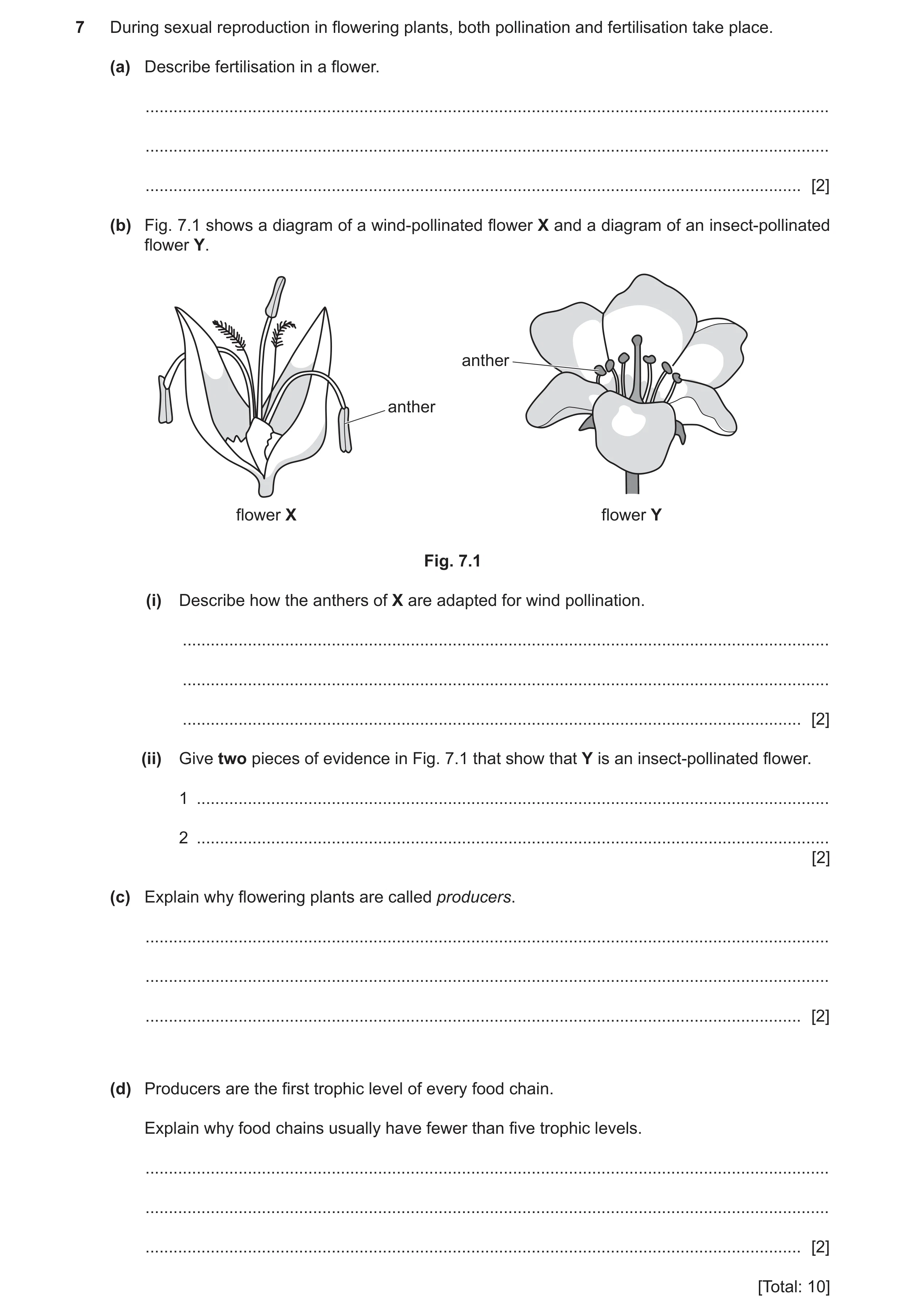 Question 4: During sexual reproduction in flowering plants, both pollination and fertilisation take place. (a) Describe fertilisation in a flower. ....…
