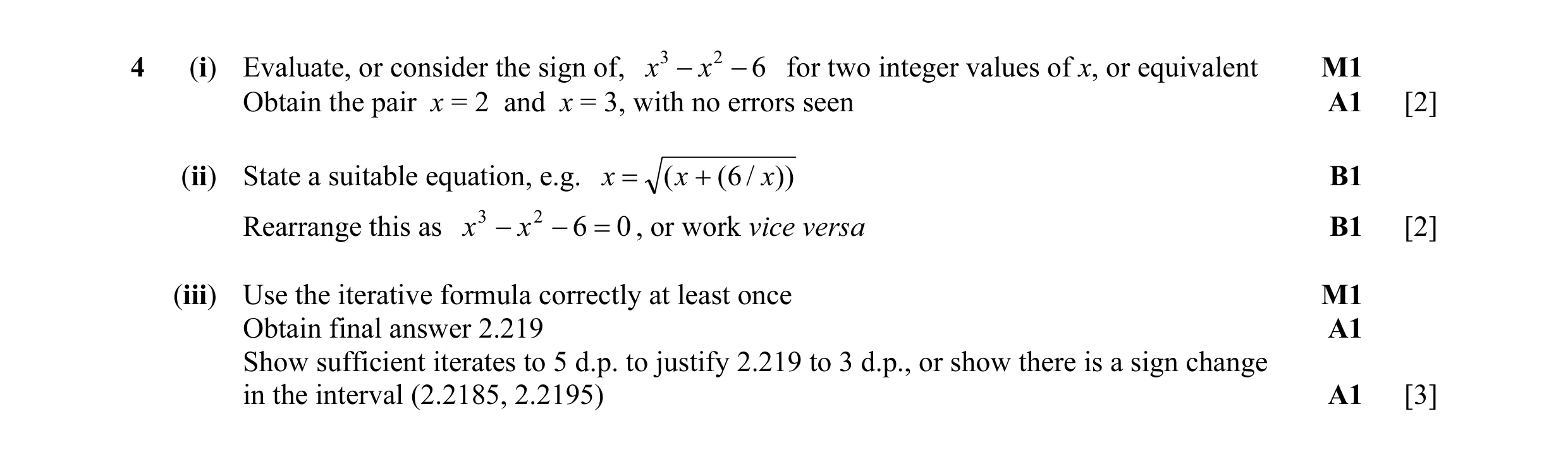 Mark scheme for question 34