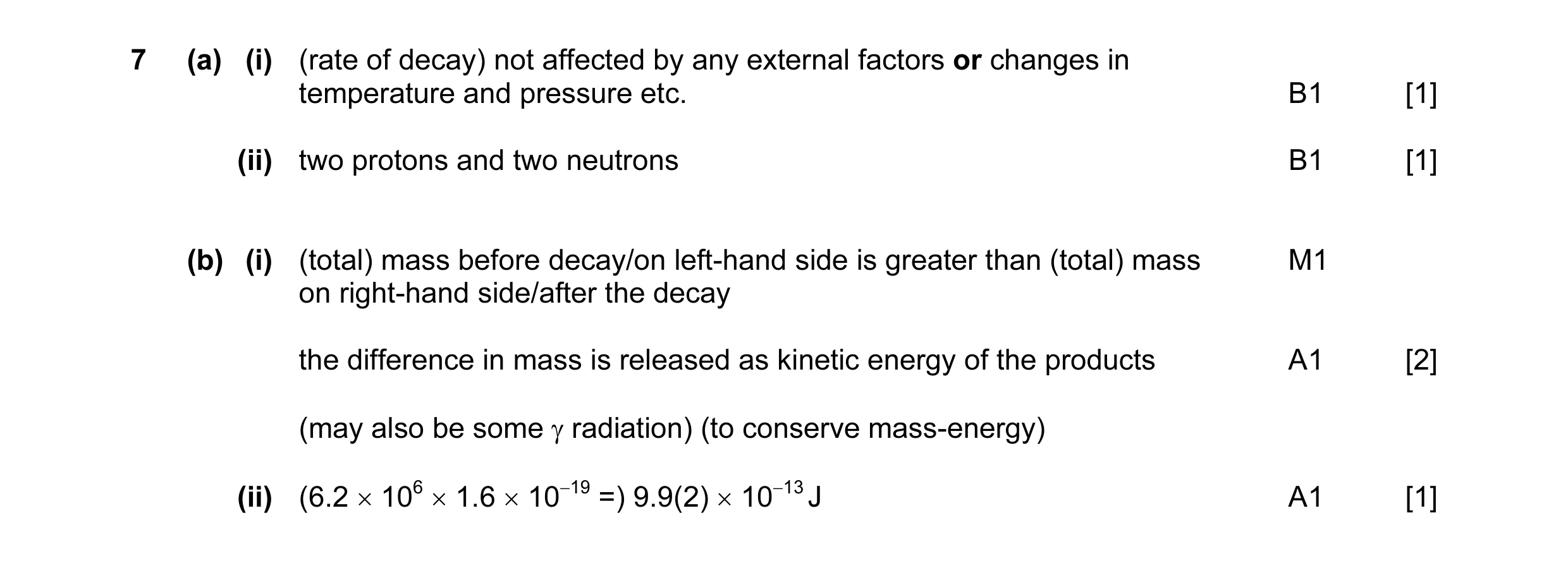 Mark scheme for question 24