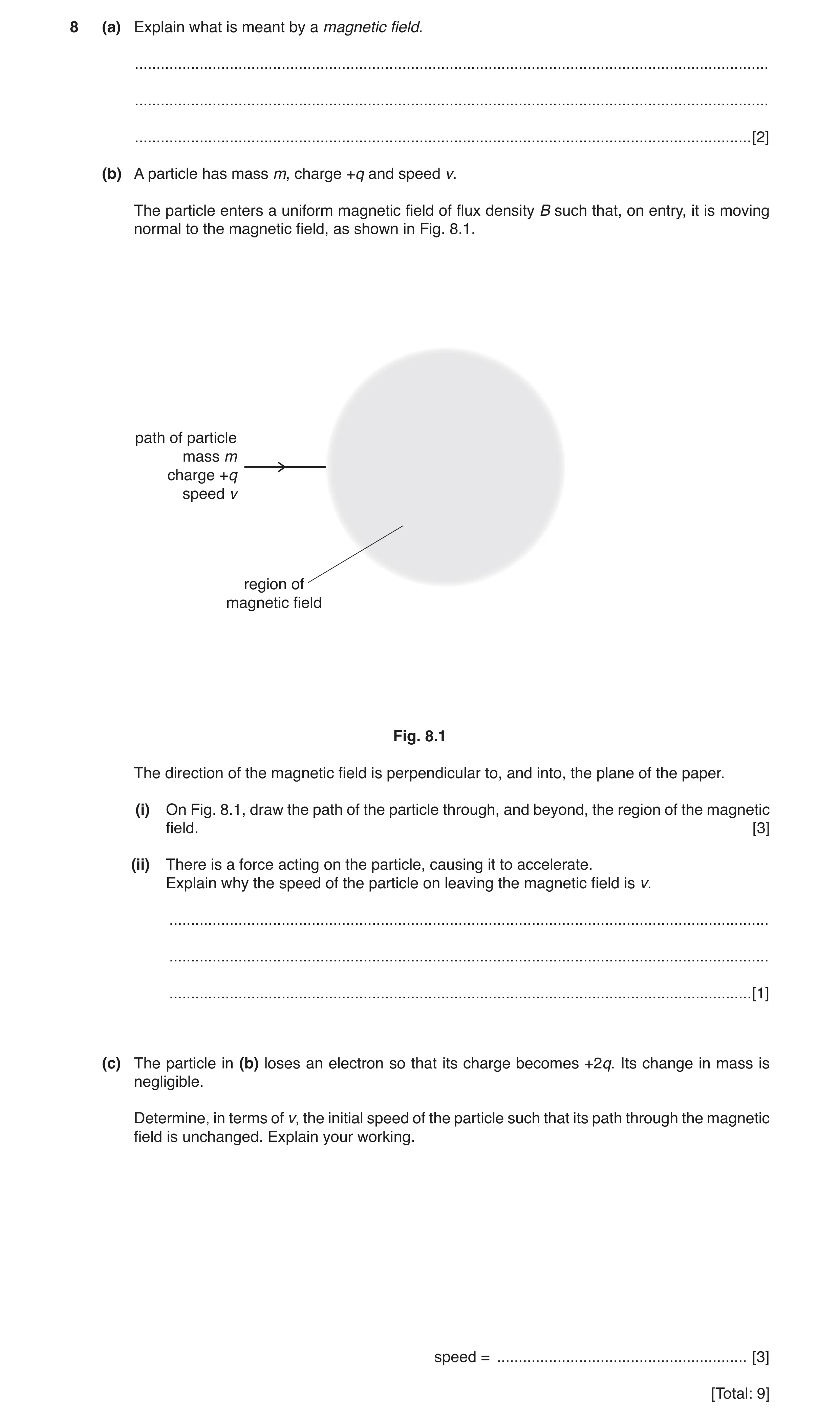 Question 11: (a) Explain what is meant by a magnetic field. ............................................................................................…