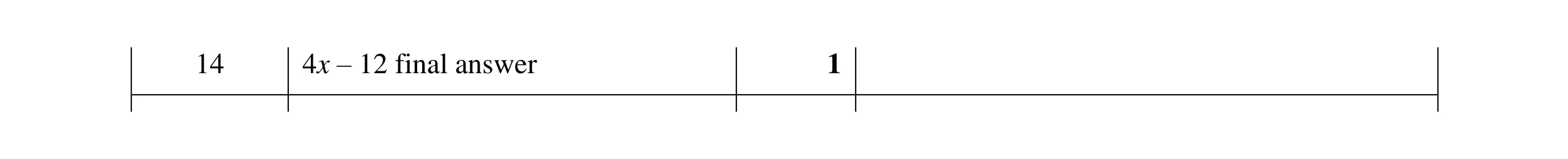 Mark scheme for question 142