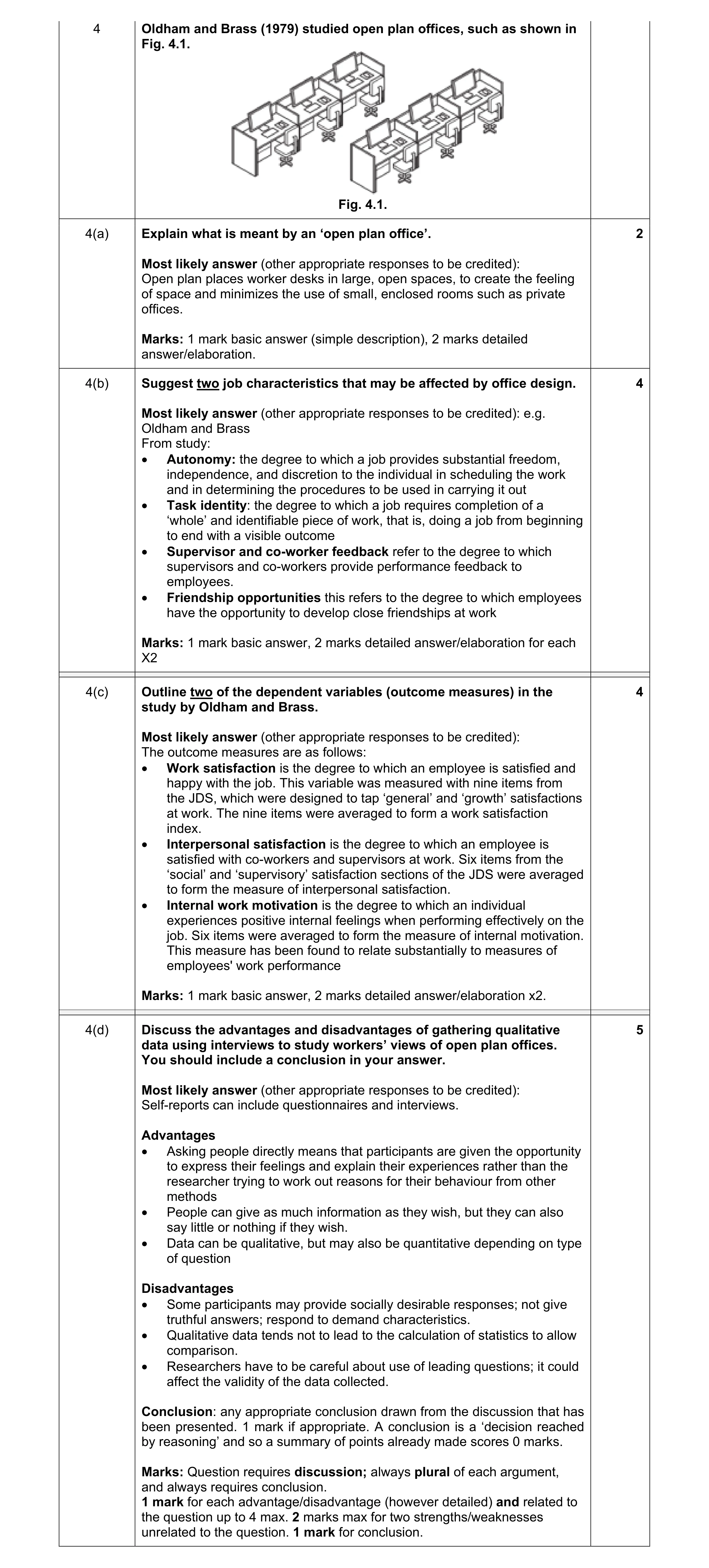 Mark scheme for question 12