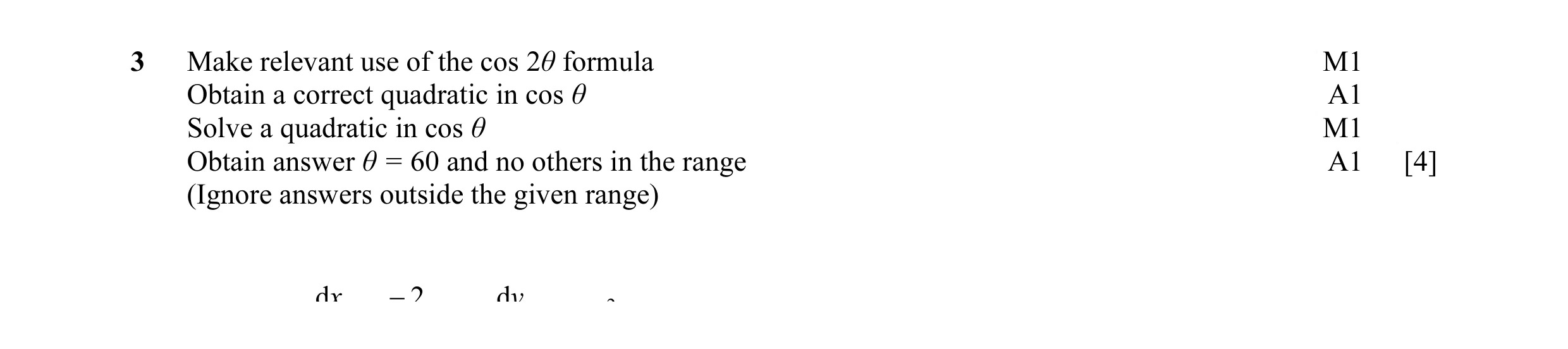 Mark scheme for question 35