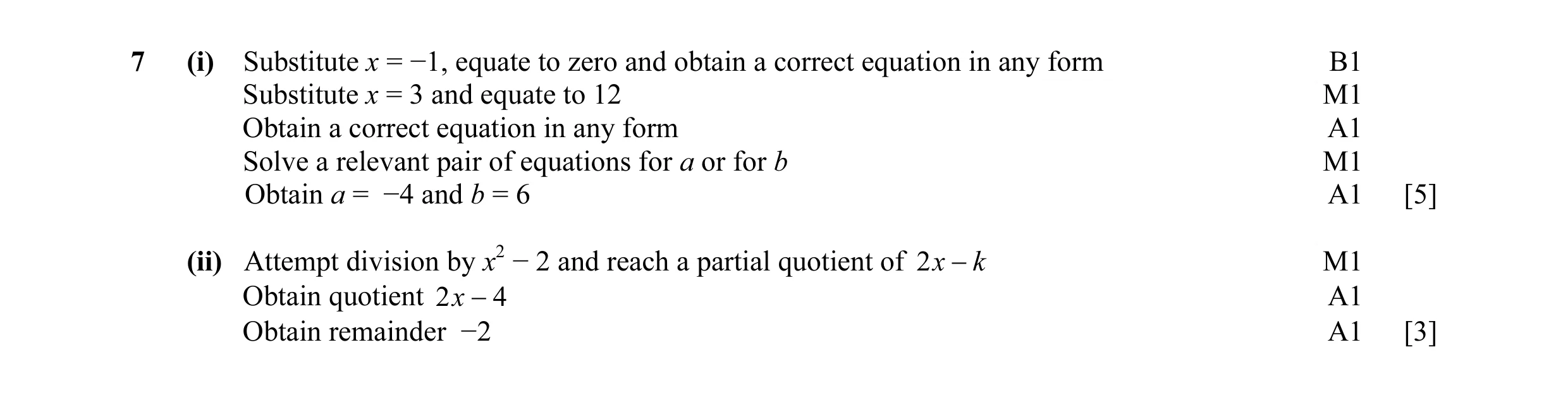Mark scheme for question 40