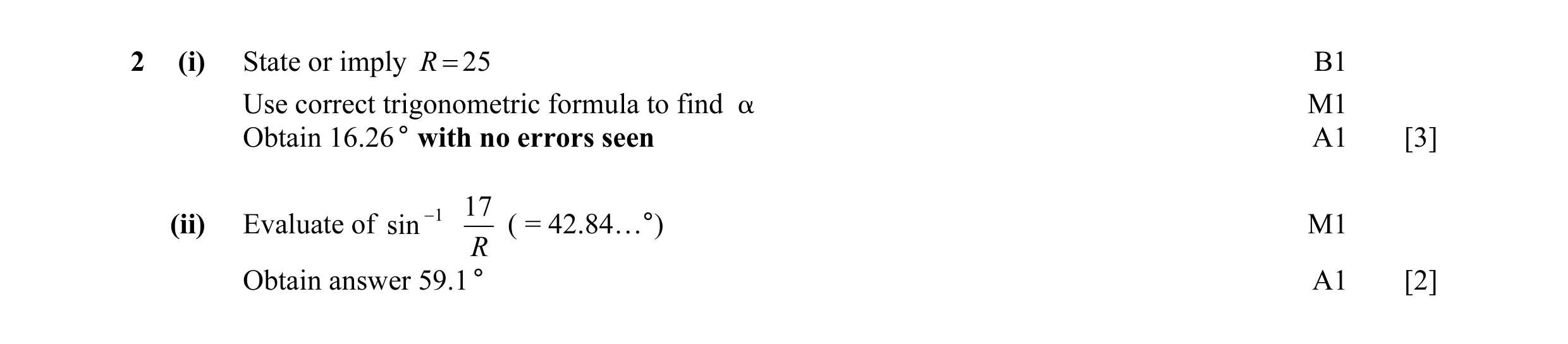 Mark scheme for question 34