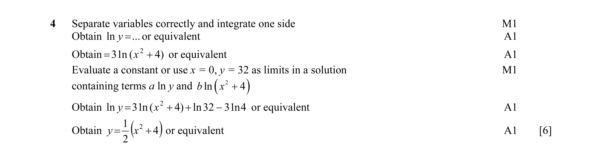 Mark scheme for question 23