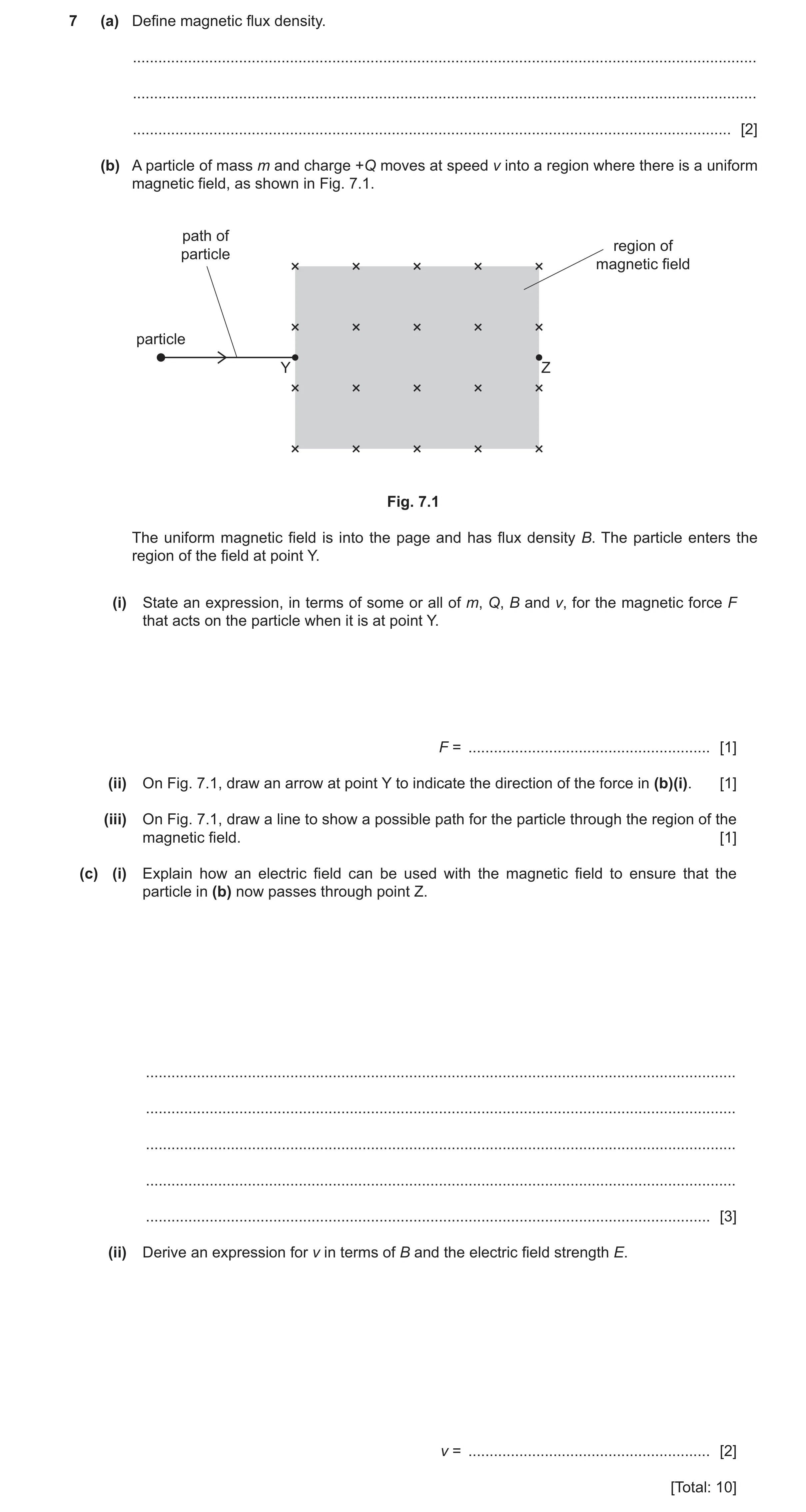 Question 31: (a) Define magnetic flux density. .........................................................................................................…