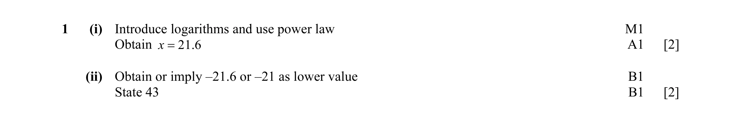 Mark scheme for question 35
