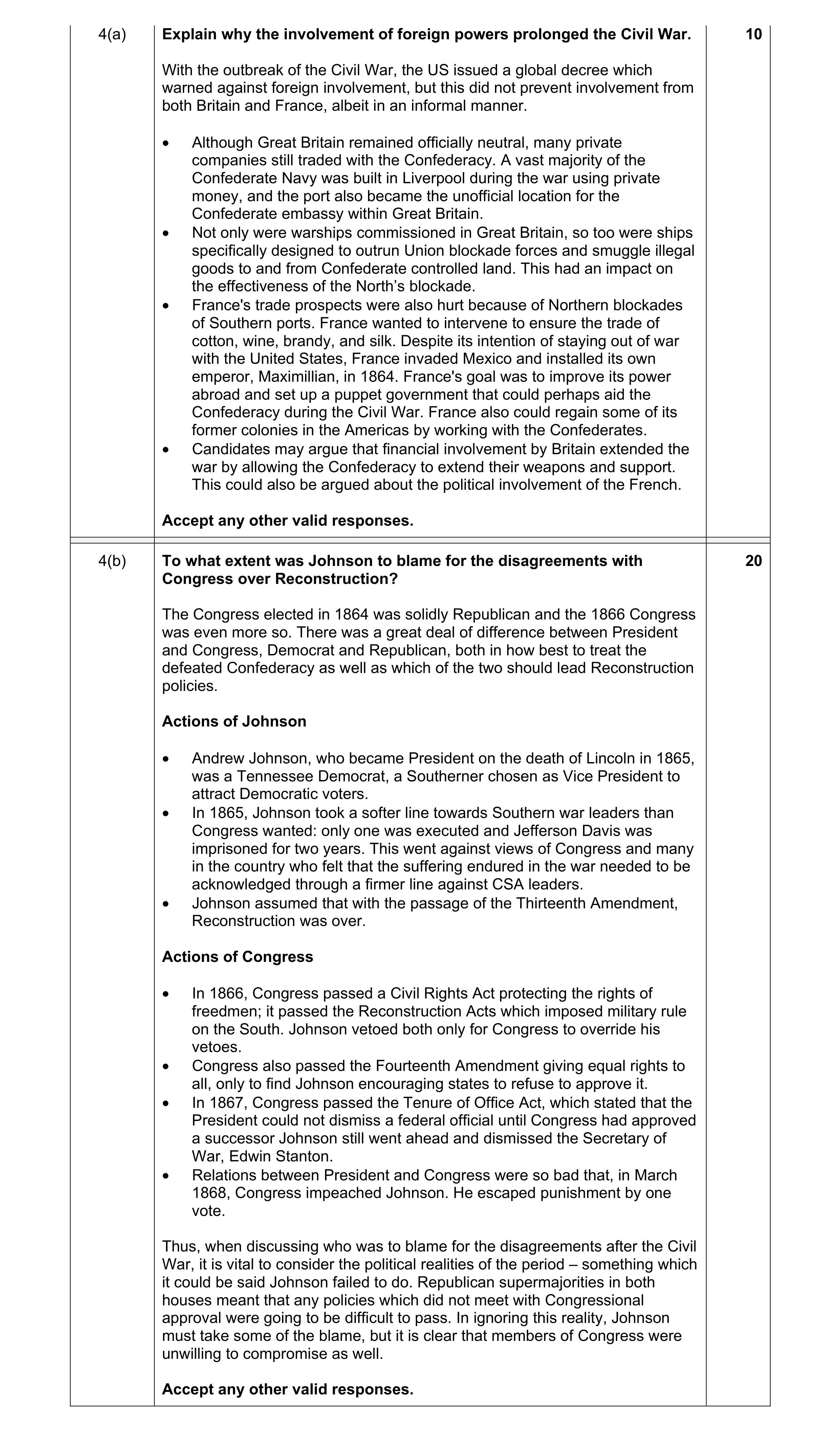 Mark scheme for question 2