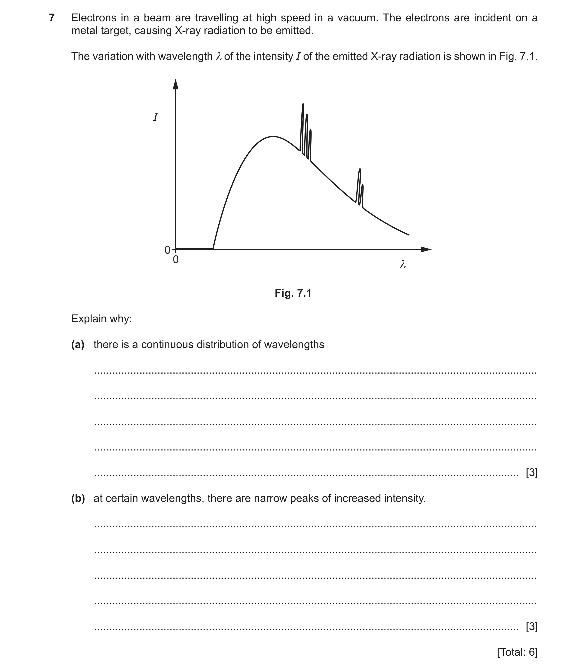 Question 14: Electrons in a beam are travelling at high speed in a vacuum. The electrons are incident on a metal target, causing X-ray radiation to be e…