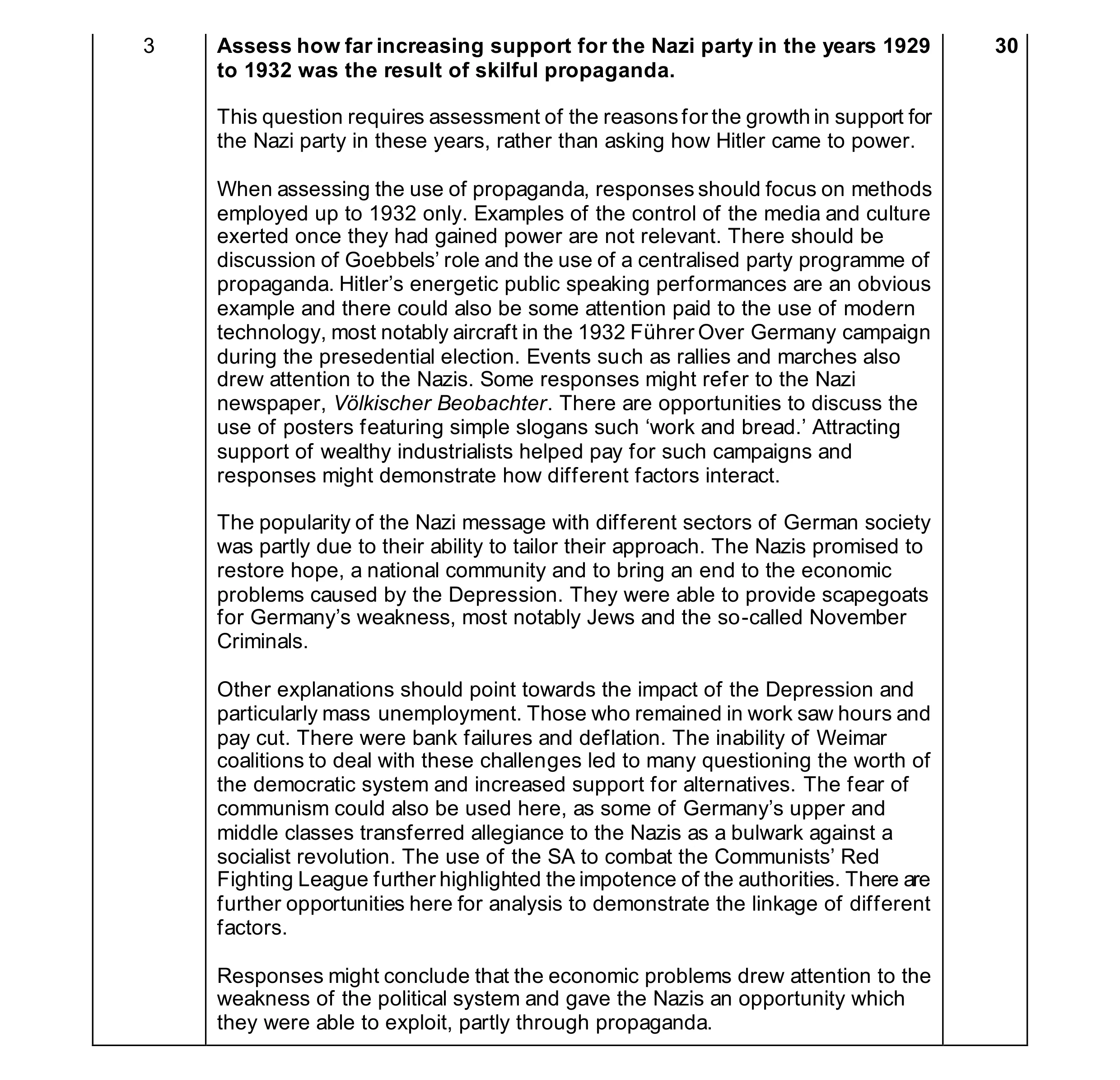 Mark scheme for question 90
