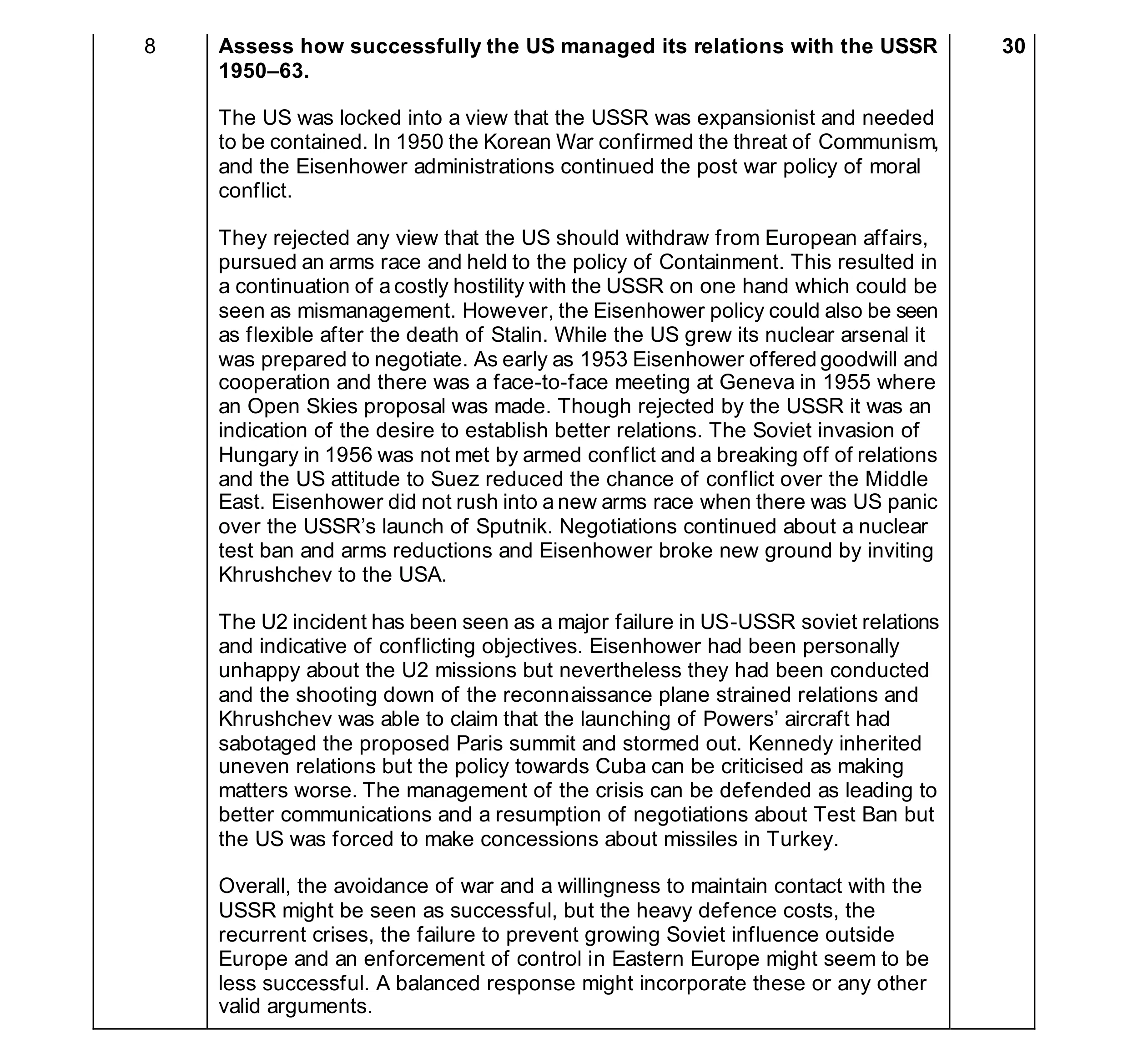 Mark scheme for question 37
