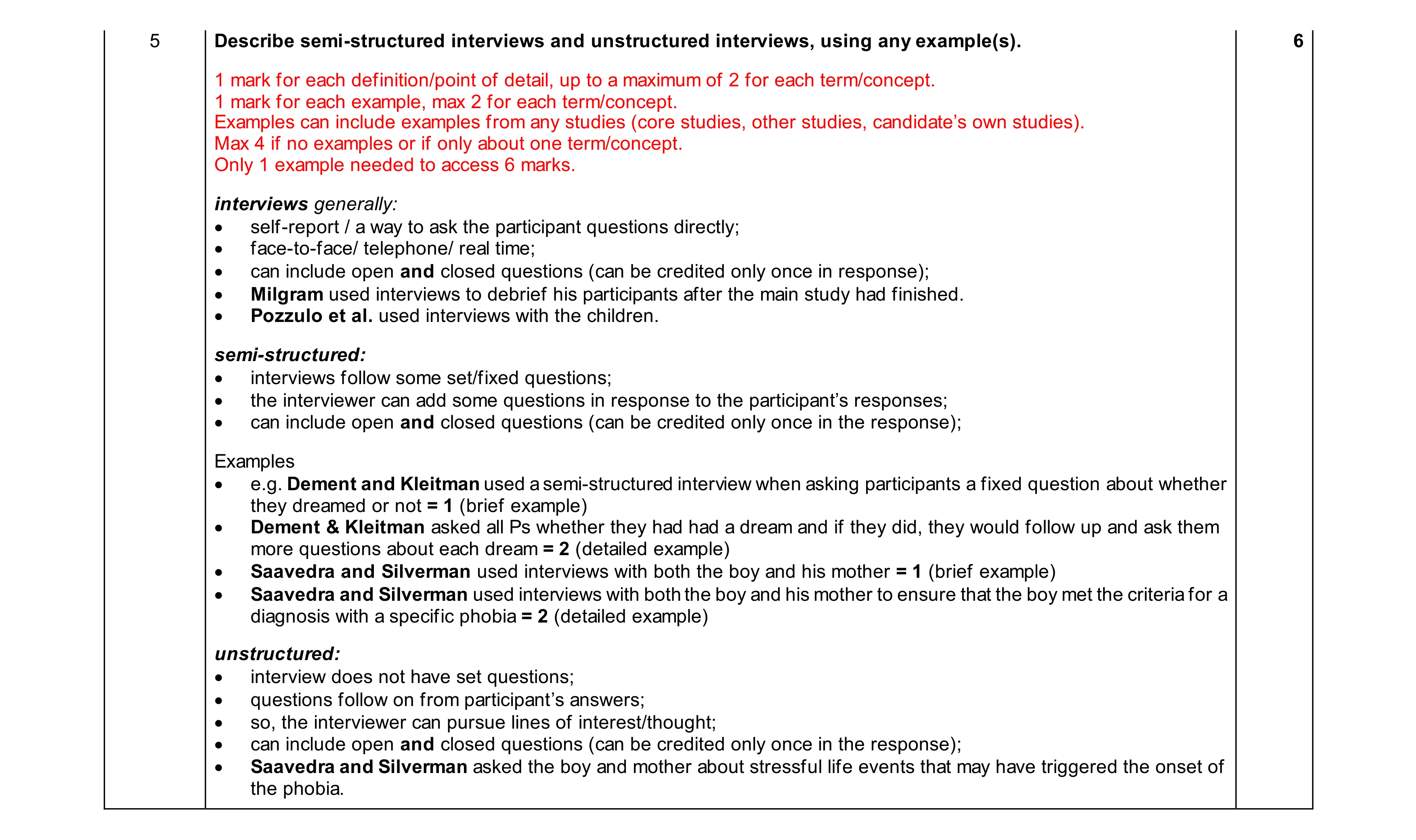 Mark scheme for question 486