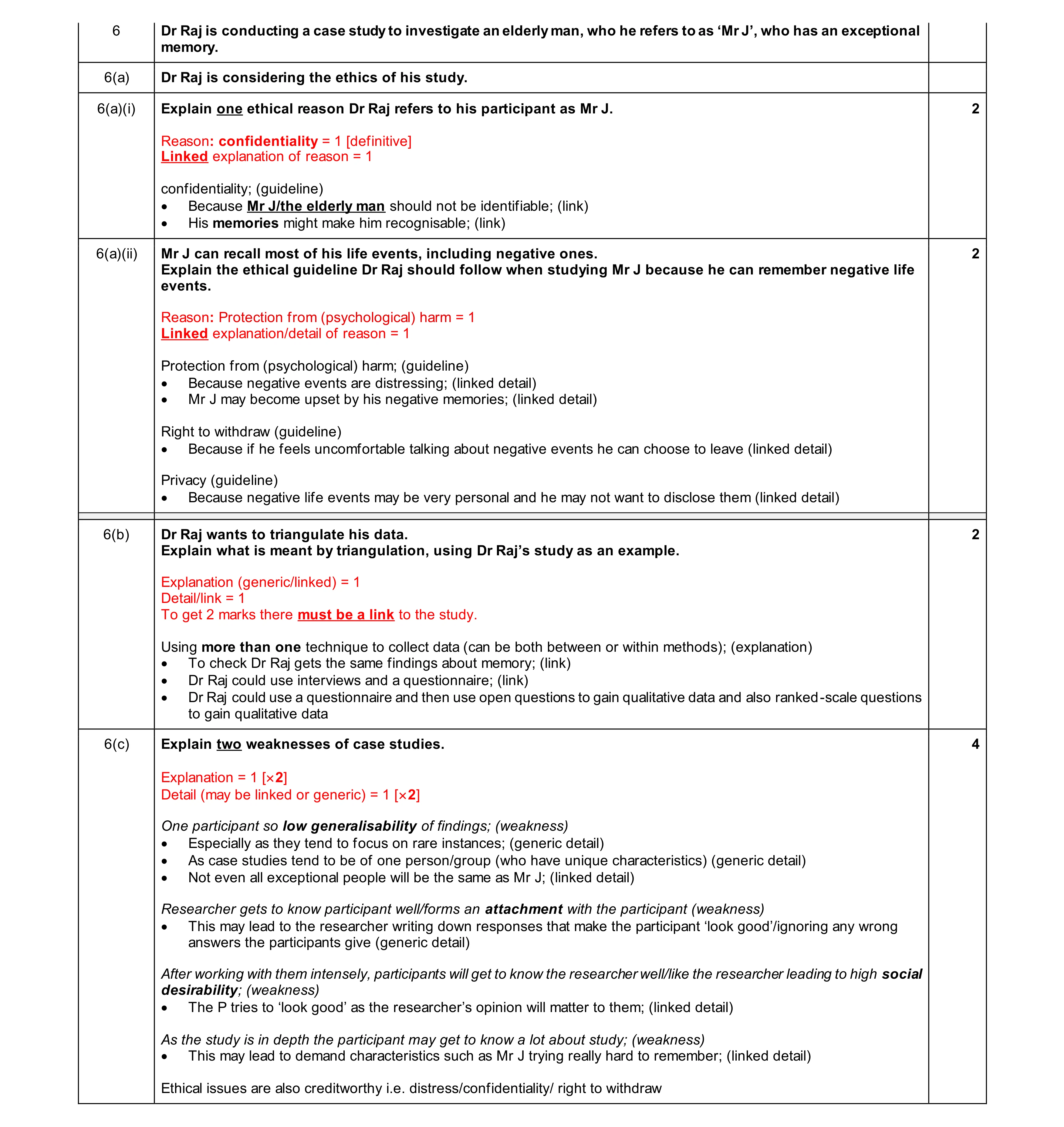 Mark scheme for question 487