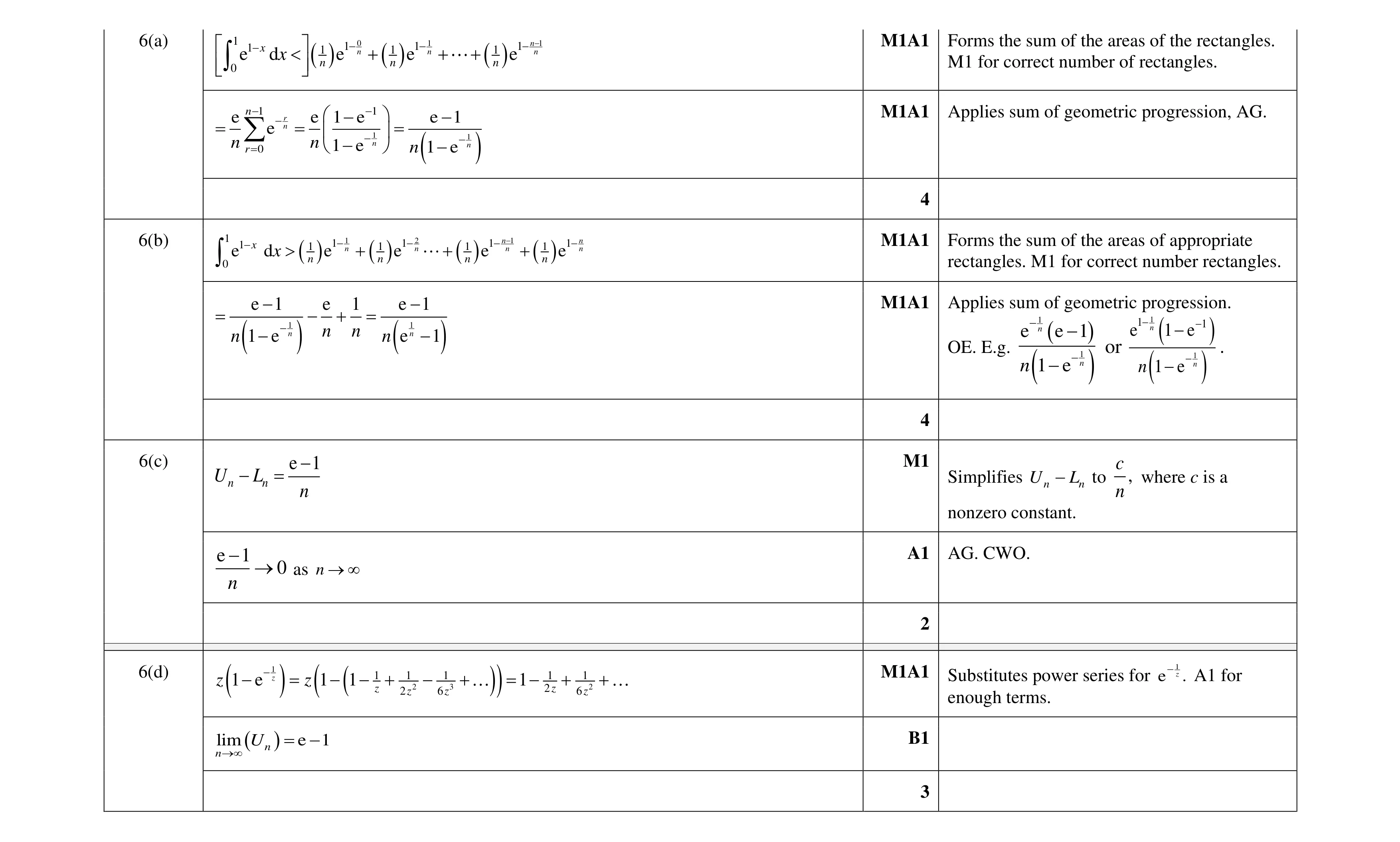 Mark scheme for question 67