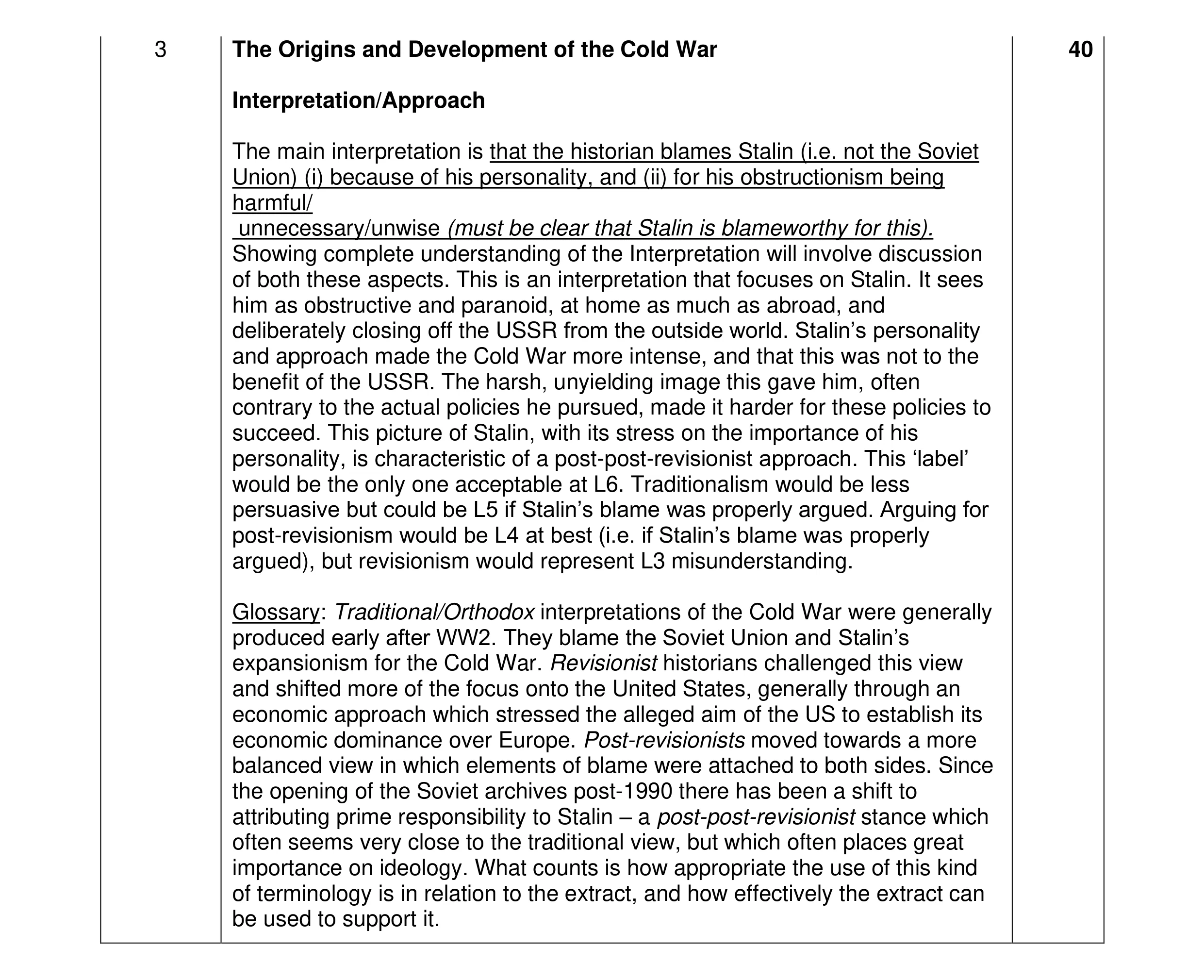 Mark scheme for question 8
