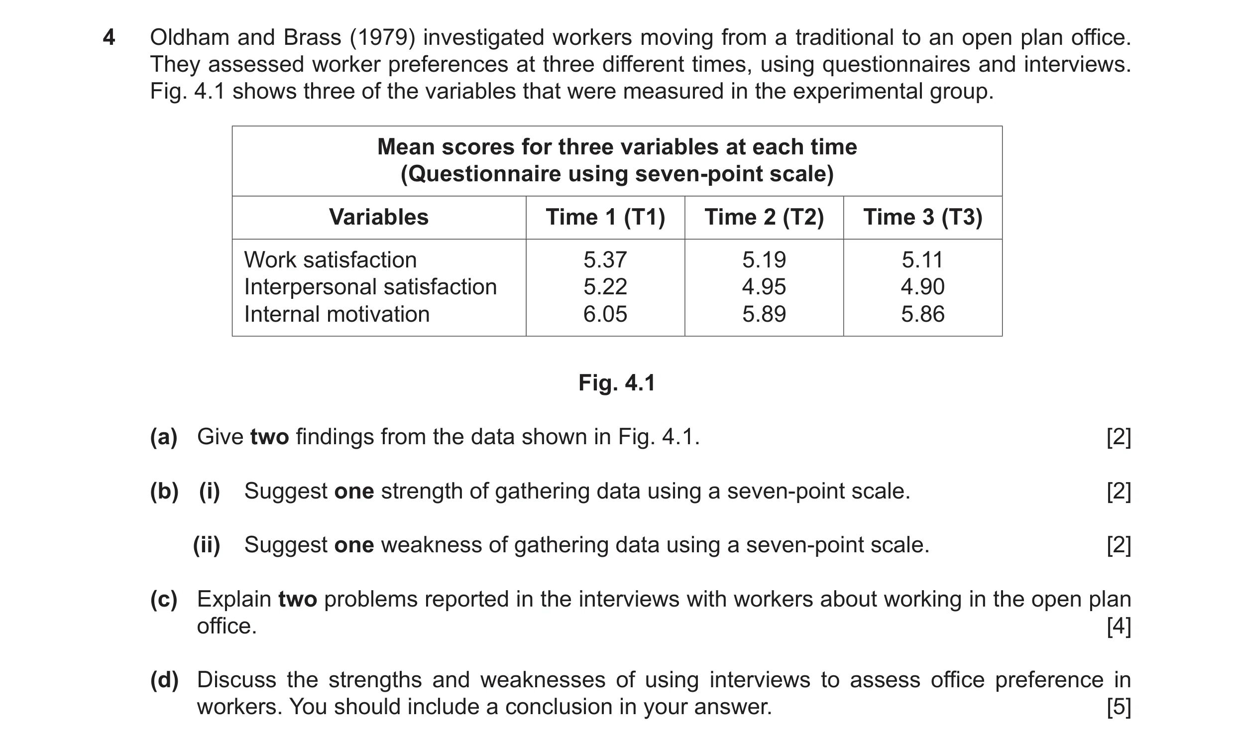 Question 18: Oldham and Brass (1979) investigated workers moving from a traditional to an open plan office. They assessed worker preferences at three di…