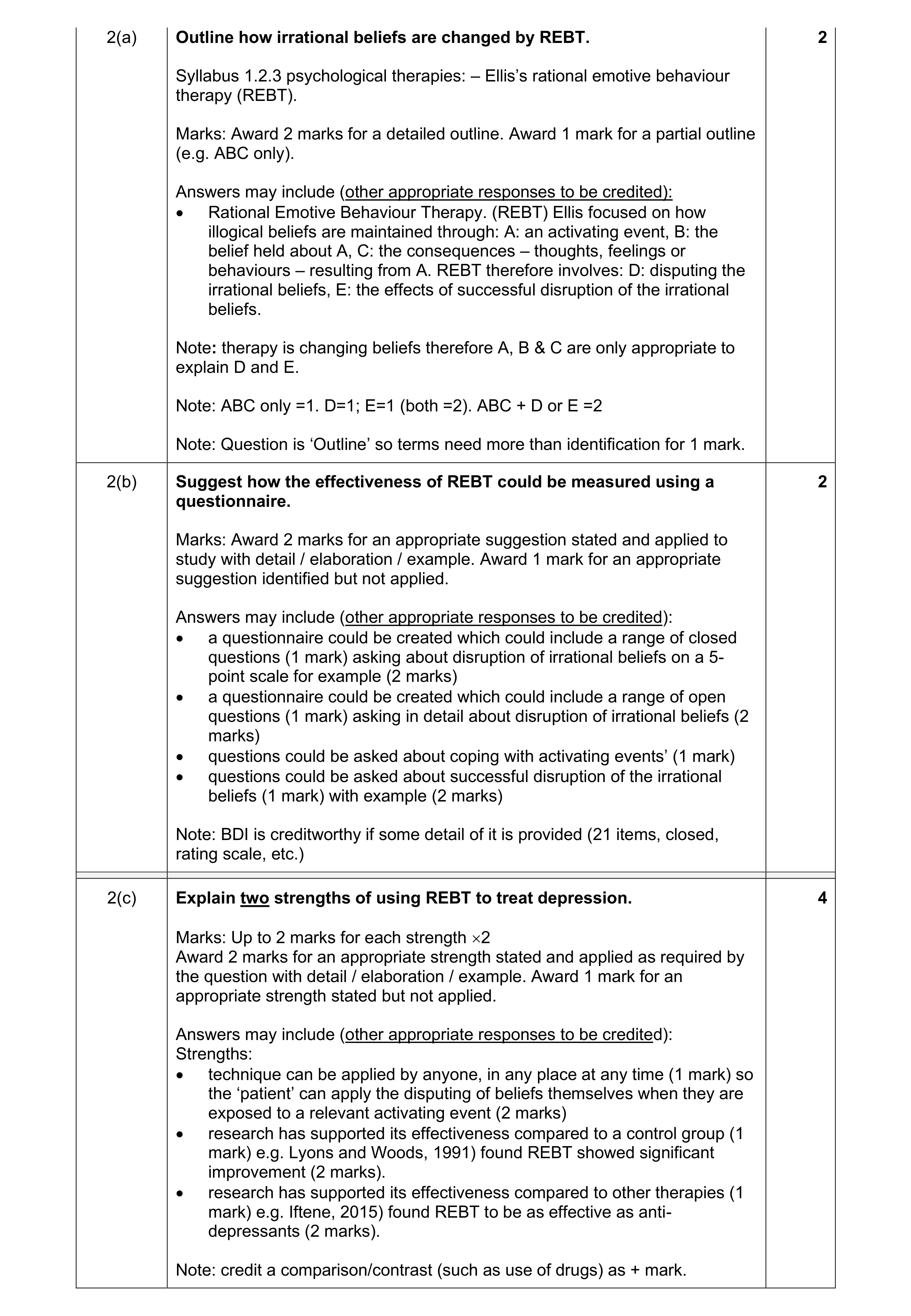 Mark scheme for question 24