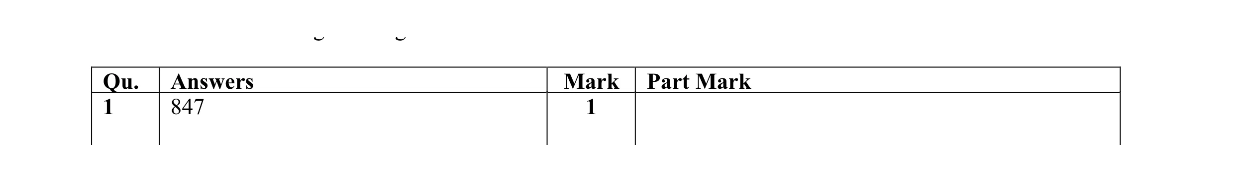 Mark scheme for question 7