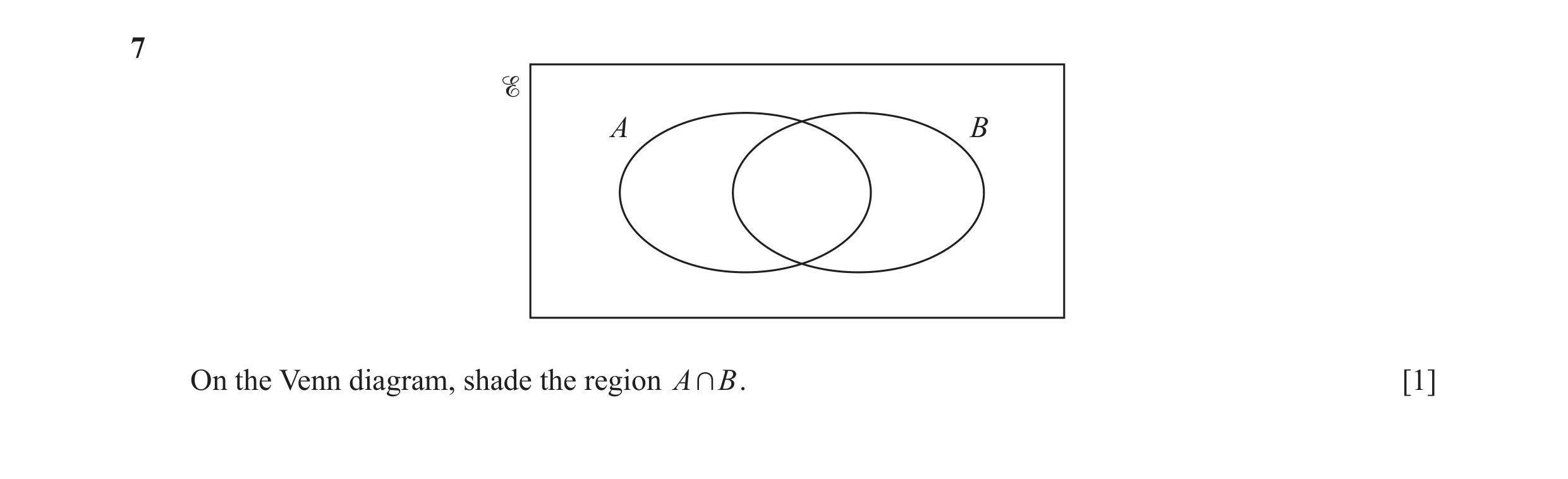 Question 34: A B On the Venn diagram, shade the region A + B . [1]