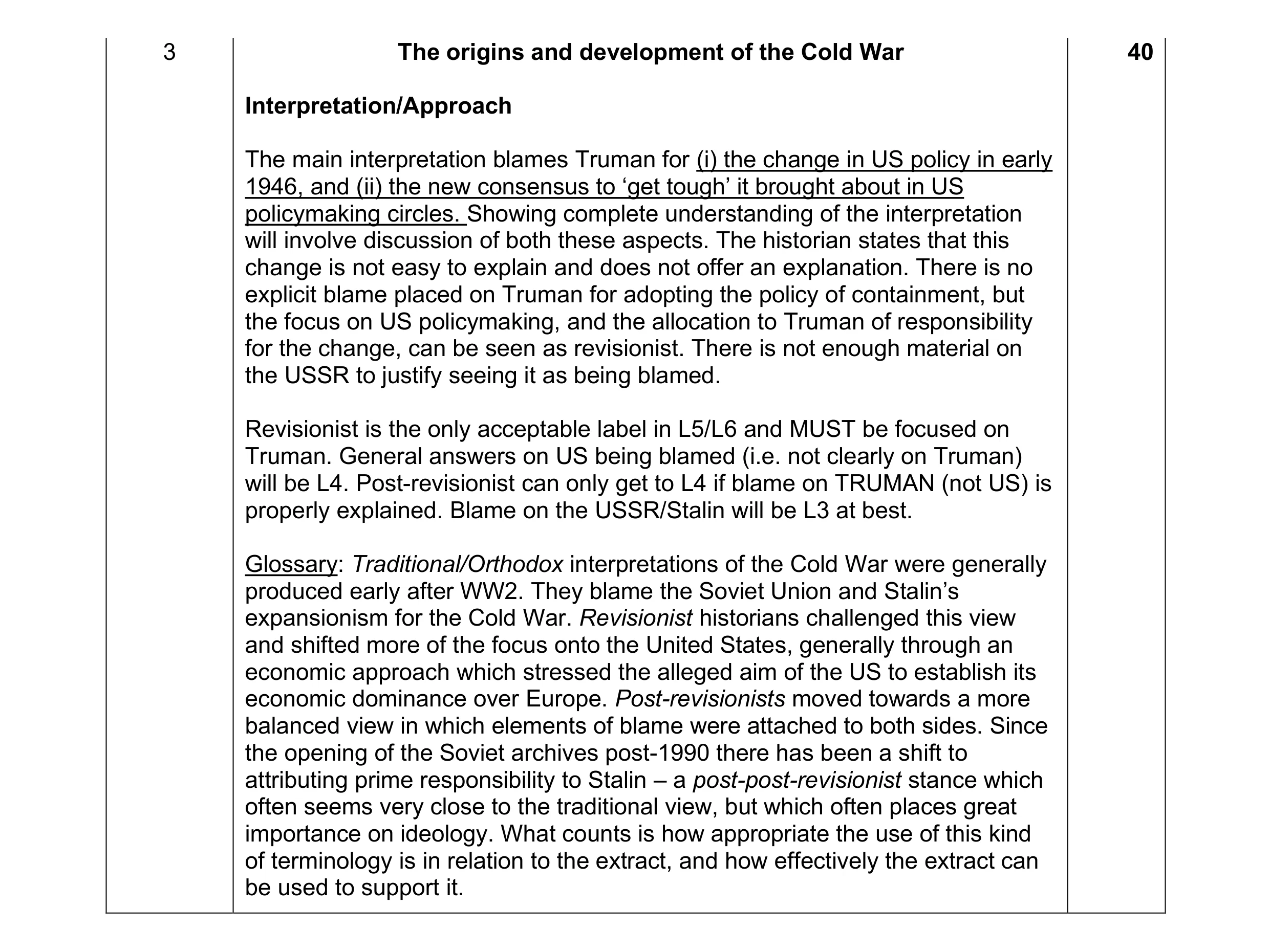 Mark scheme for question 12