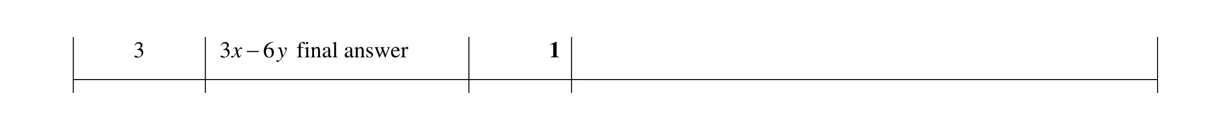 Mark scheme for question 10