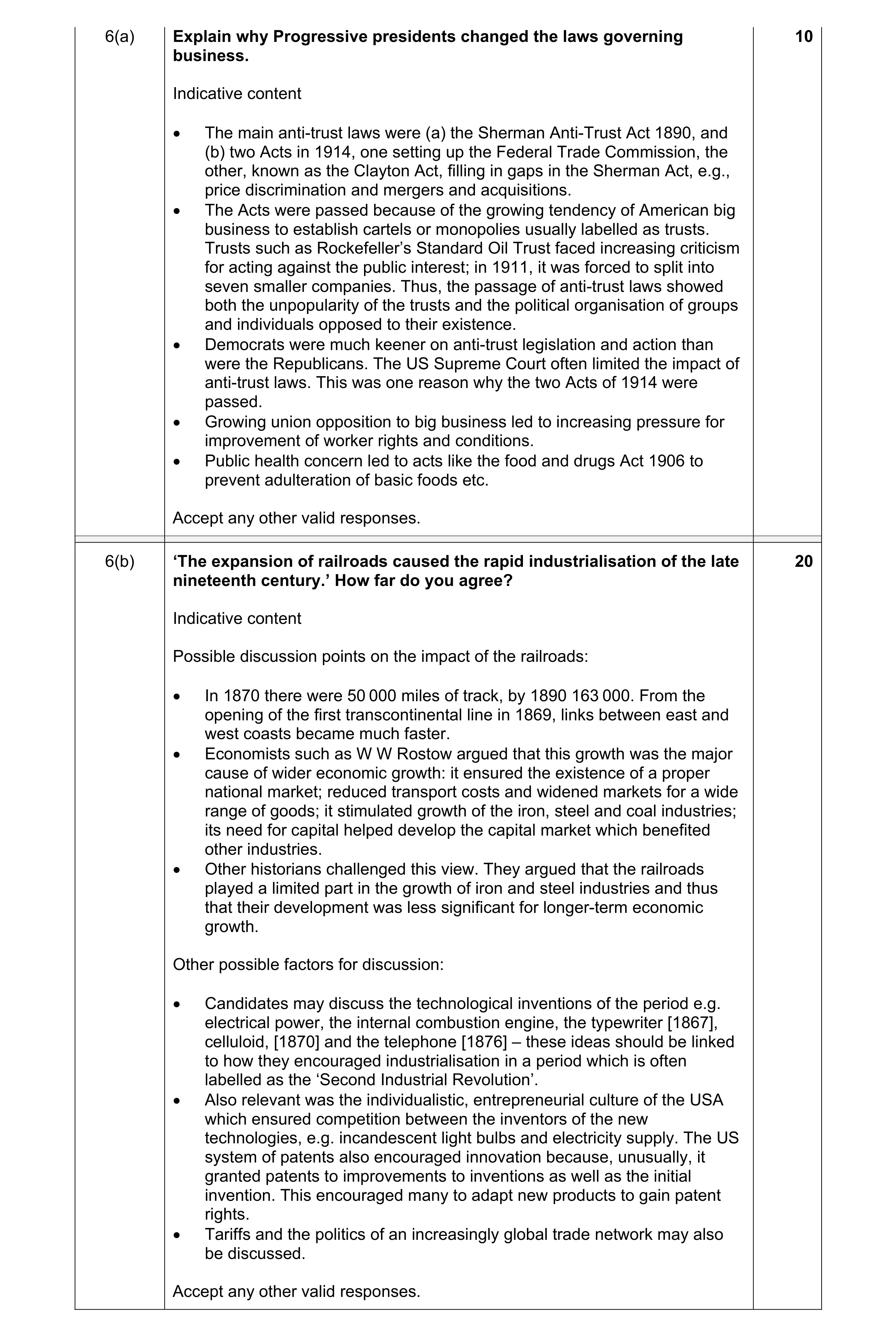 Mark scheme for question 28
