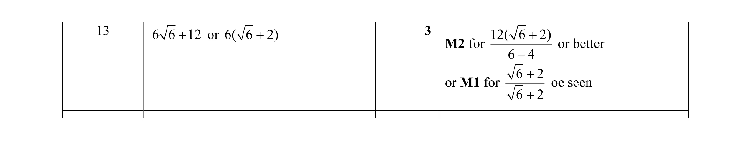 Mark scheme for question 1