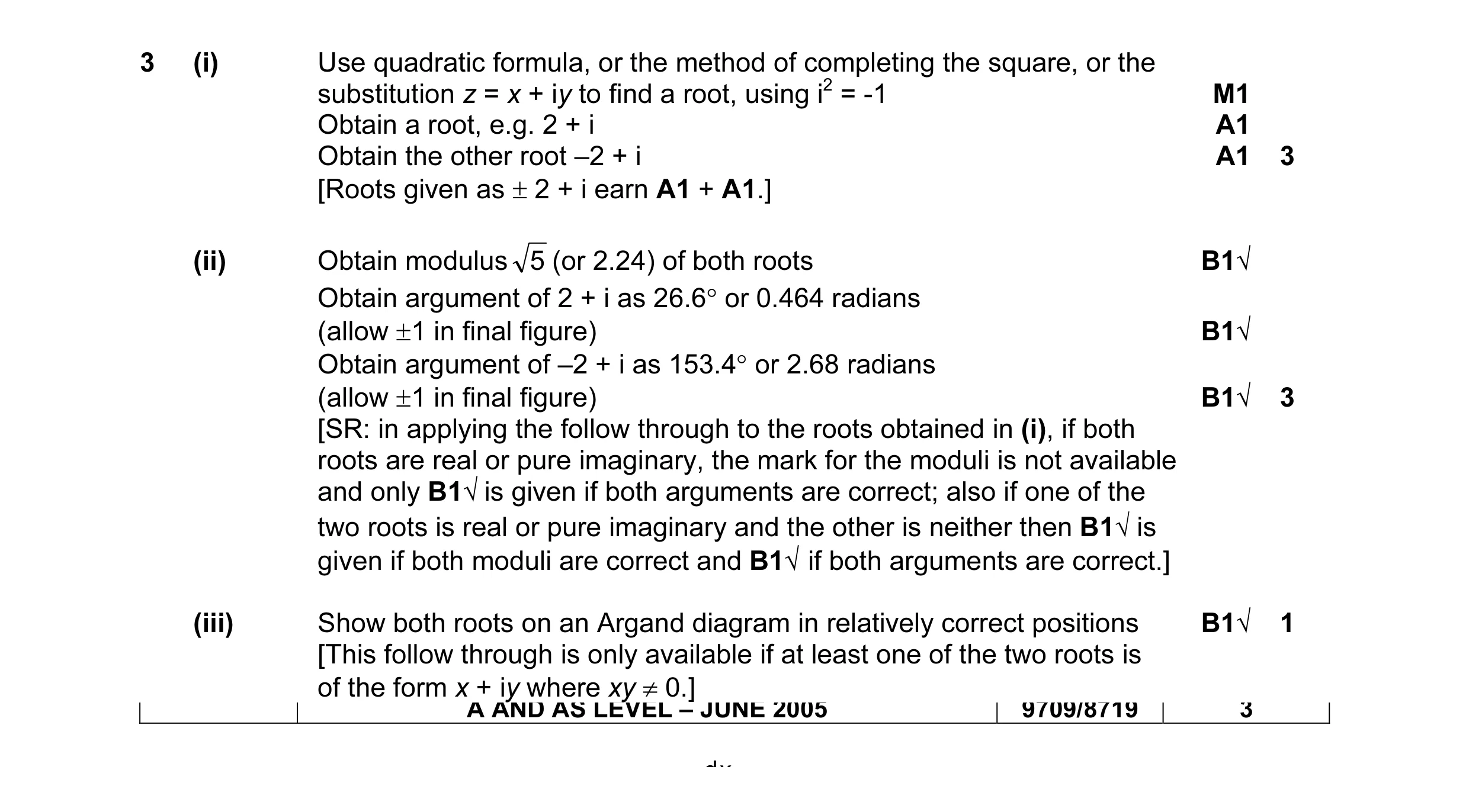 Mark scheme for question 2