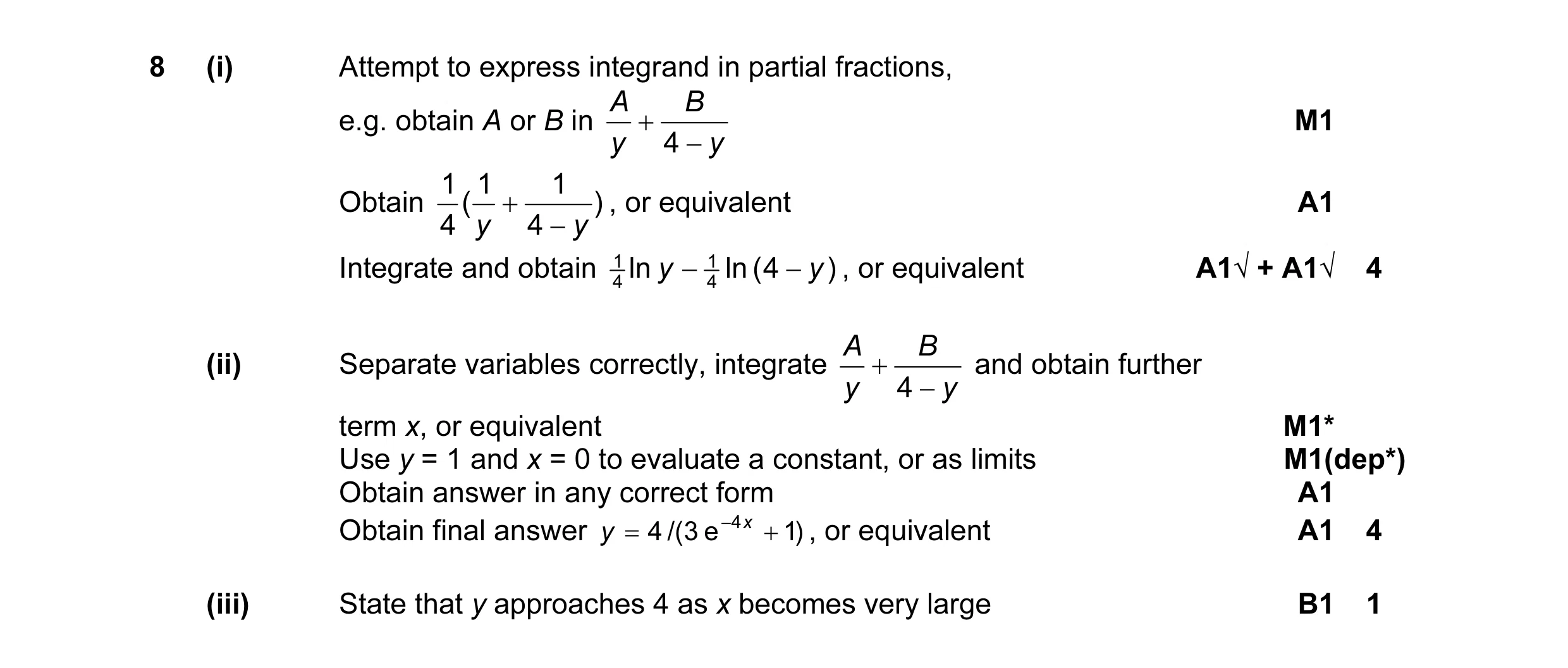 Mark scheme for question 2