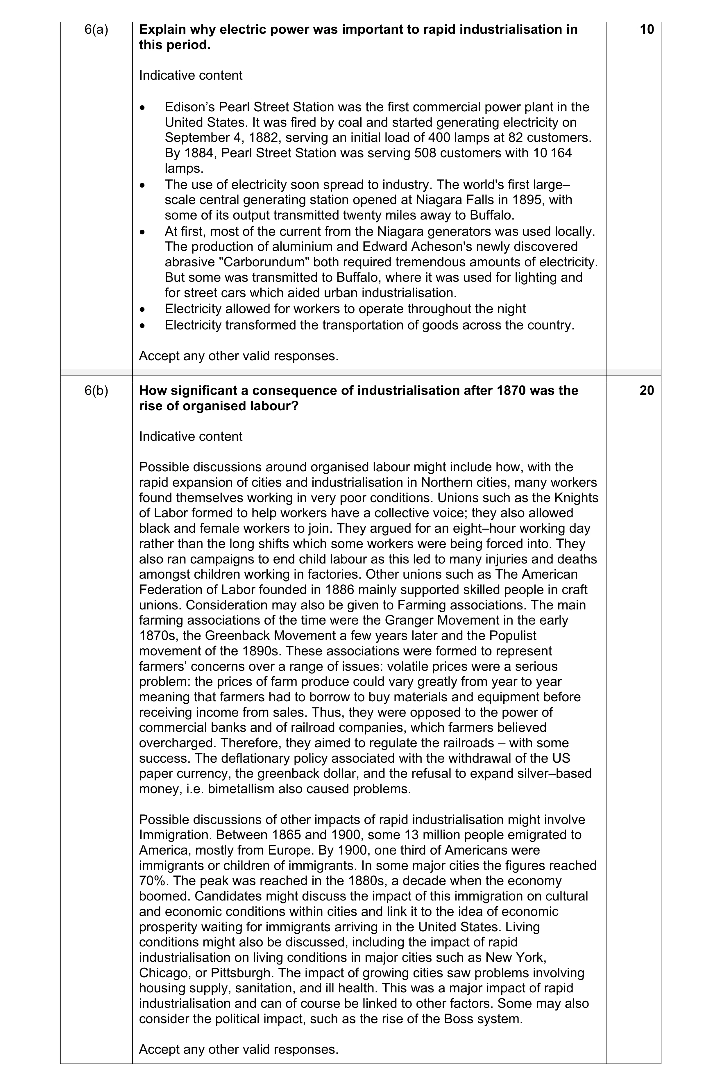 Mark scheme for question 26
