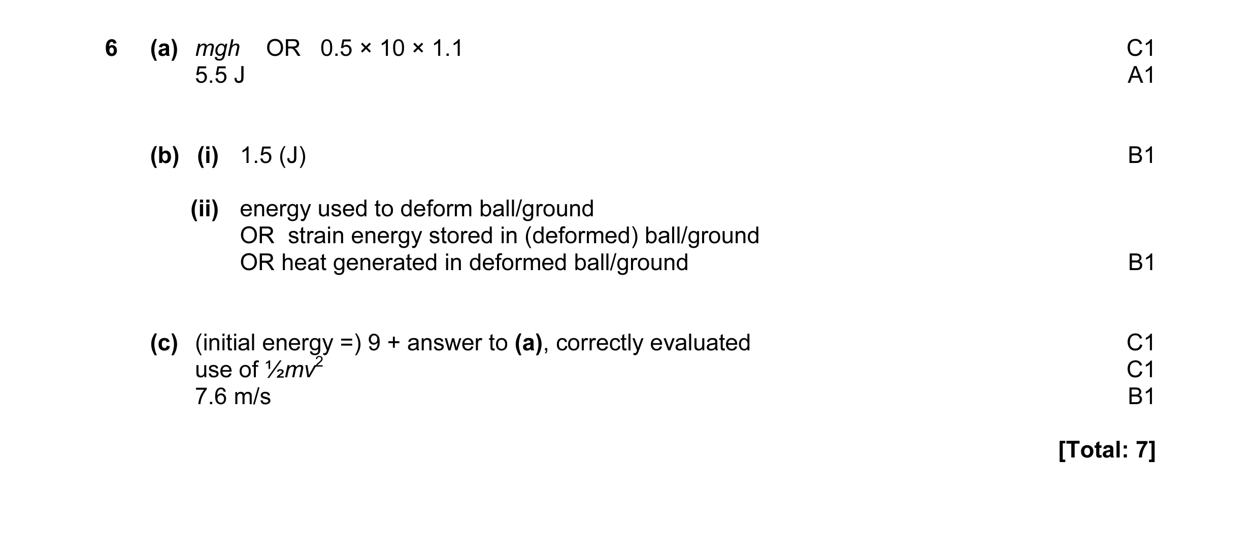 Mark scheme for question 24