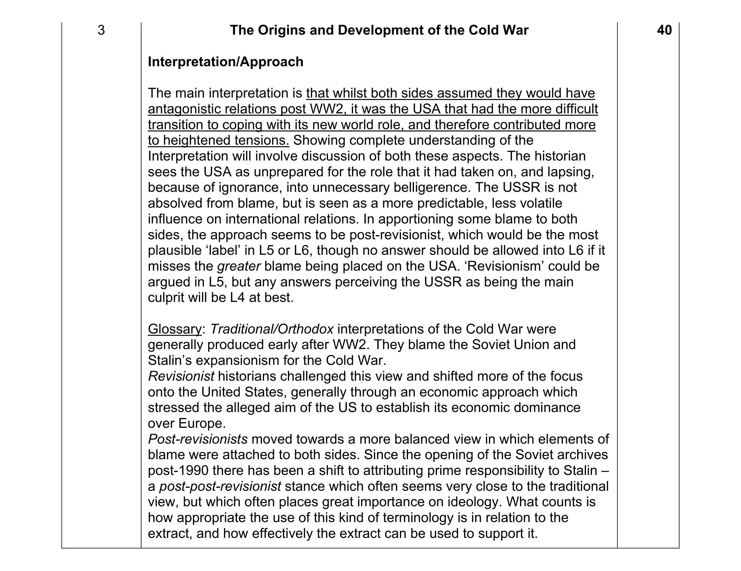 Mark scheme for question 5