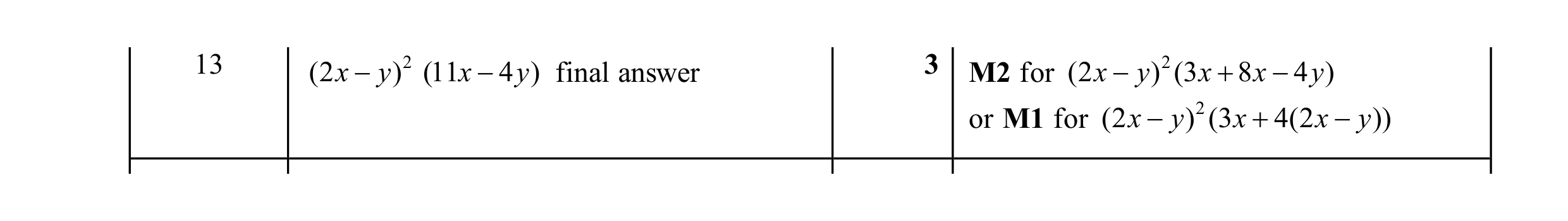 Mark scheme for question 24
