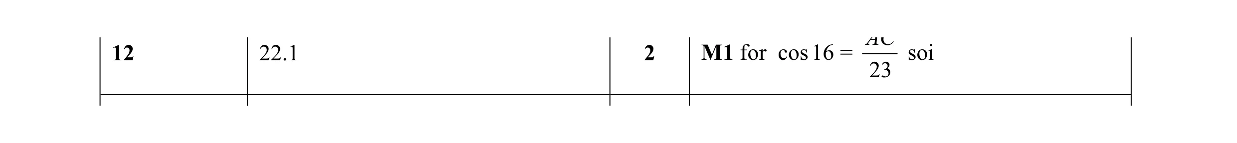 Mark scheme for question 26
