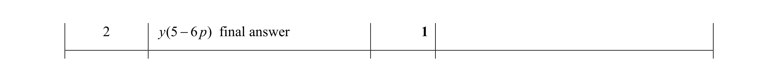 Mark scheme for question 106