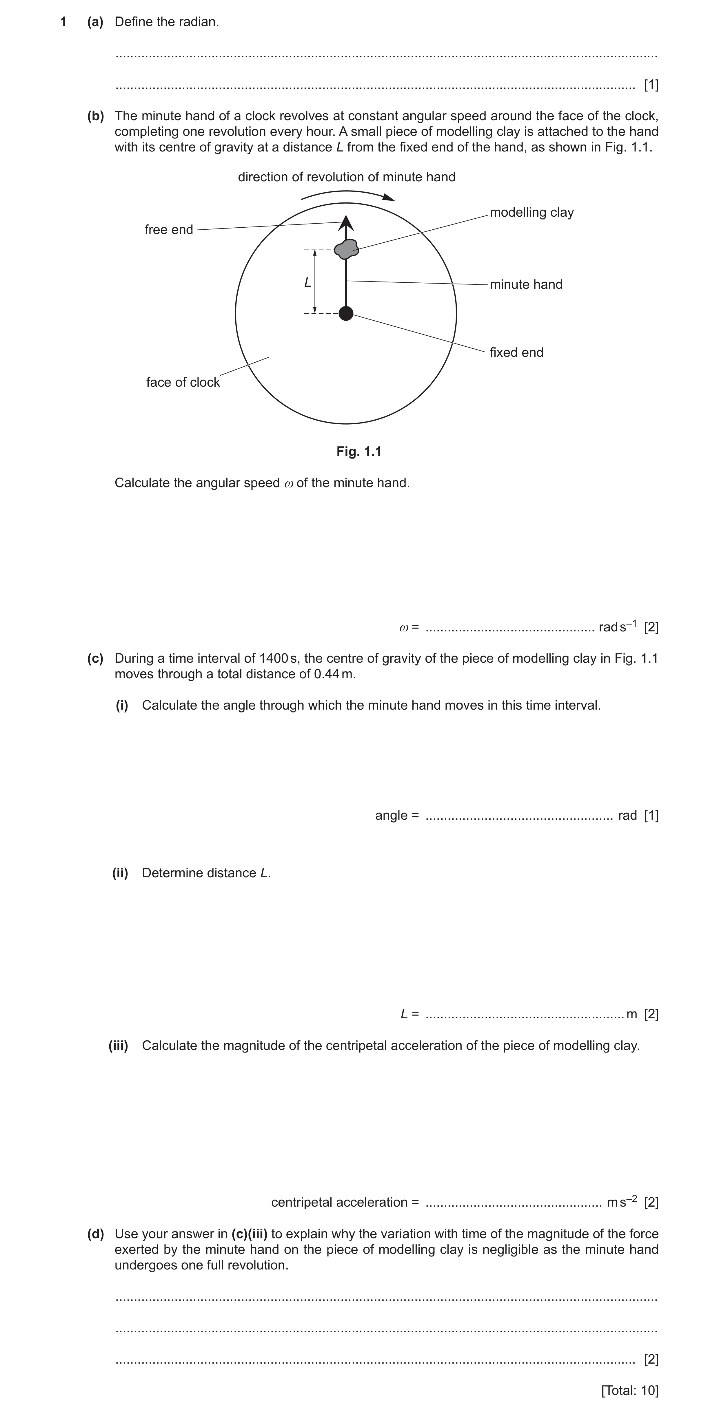 Question 24: (a) Define the radian. ....................................................................................................................…