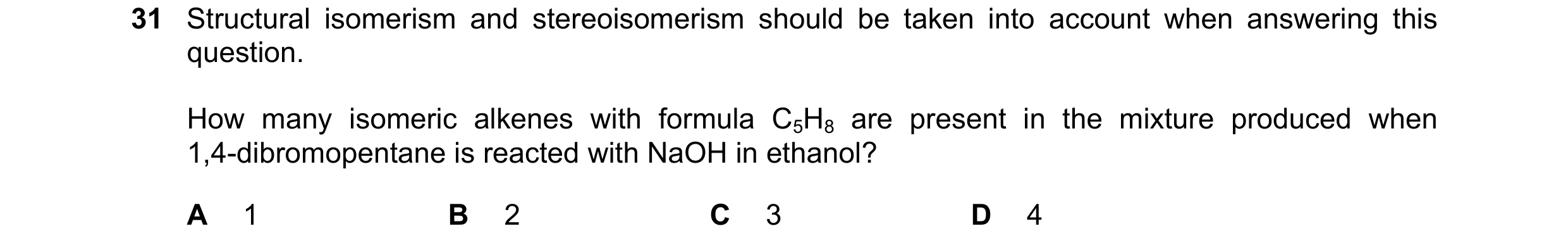 Question 205: Structural isomerism and stereoisomerism should be taken into account when answering this question. How many isomeric alkenes with formula …